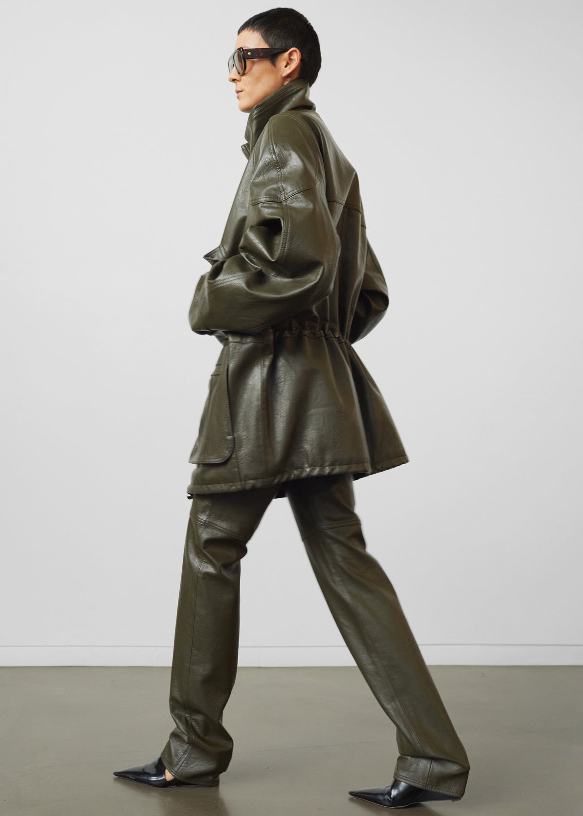 Ascona Faux Leather Pants - Dark Olive – view 9 of 12