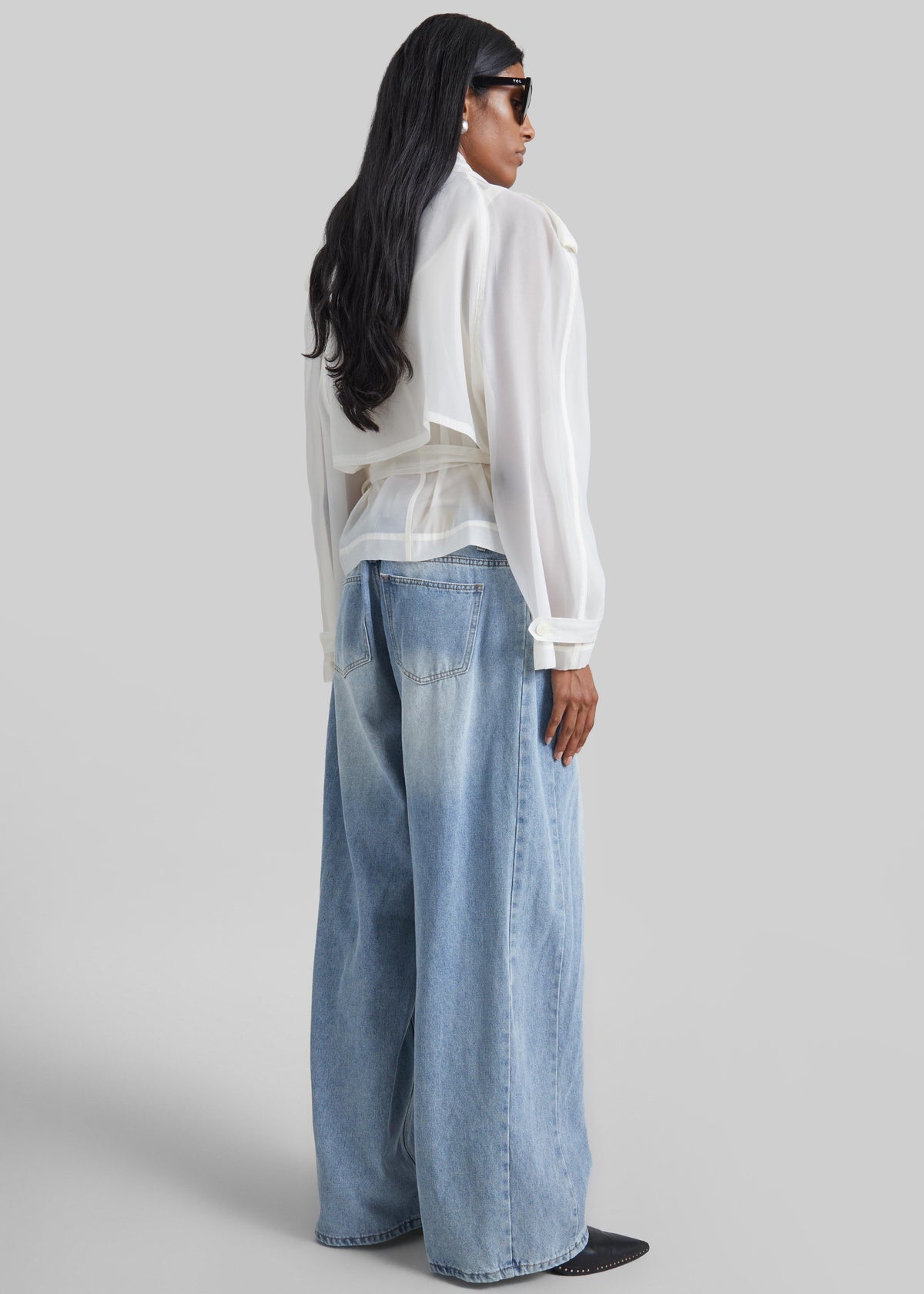 Asola Sheer Short Trench - Ivory – view 7 of 7