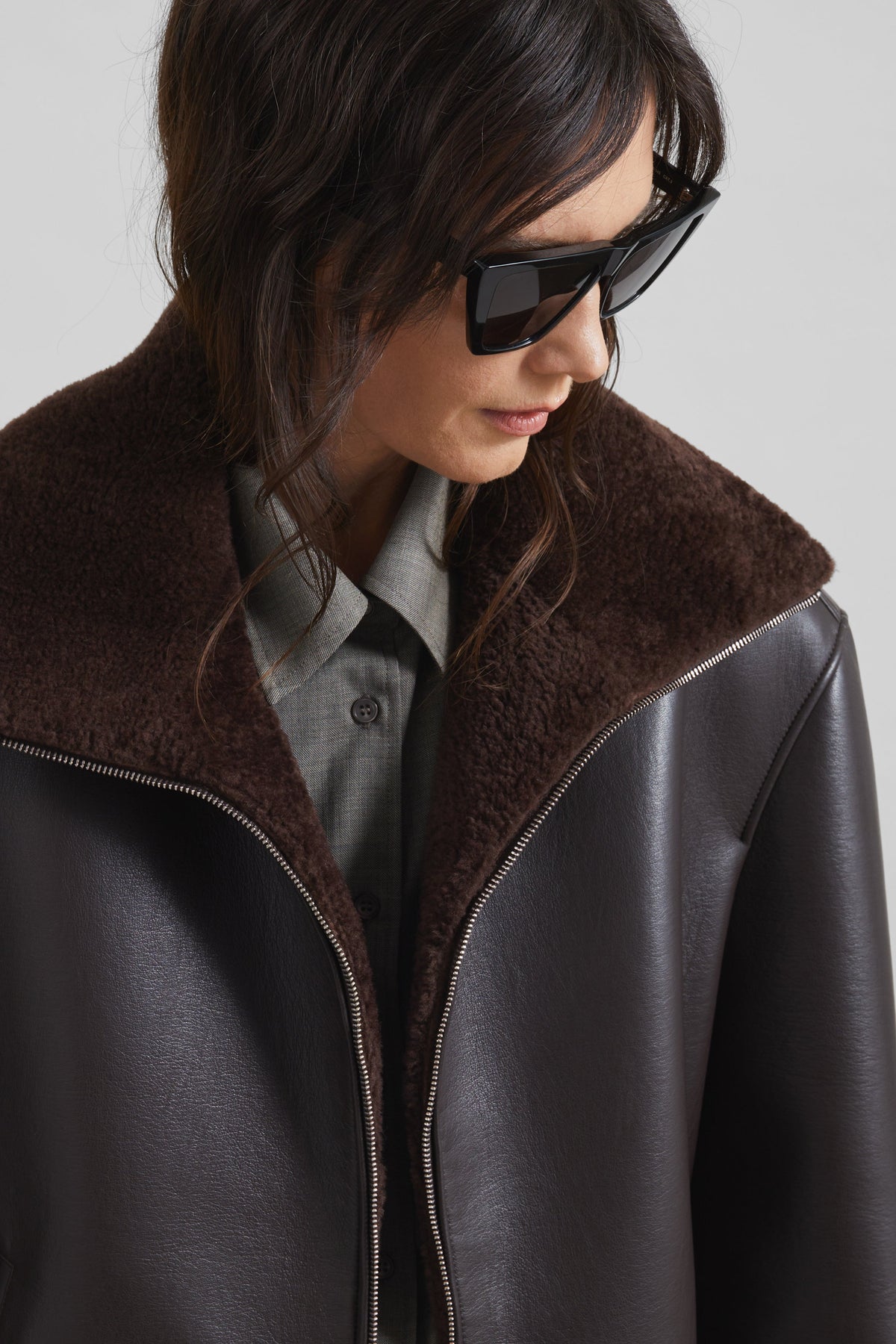 Aspen Faux Leather Jacket - Brown – view 7 of 8