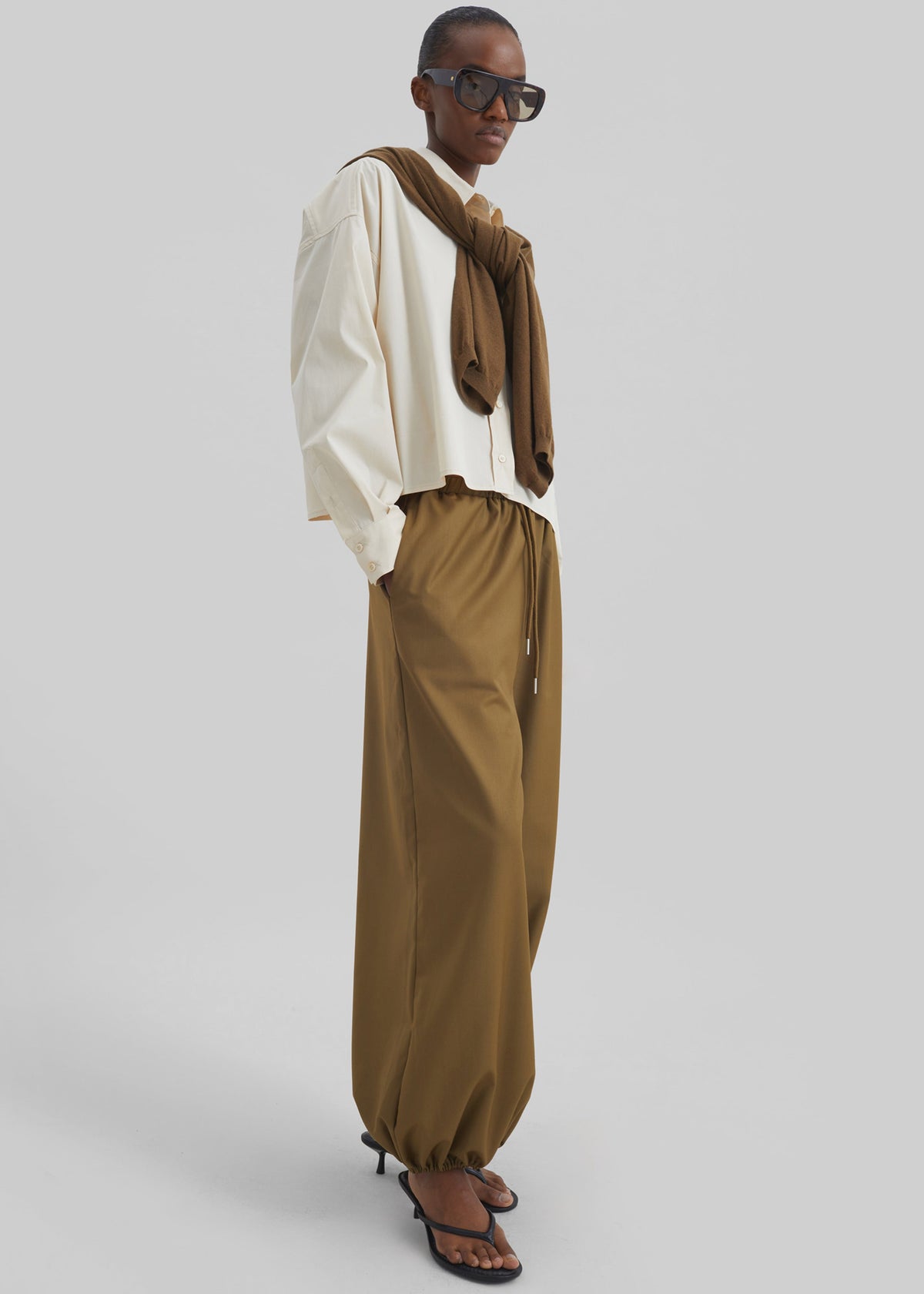 Aubray Balloon Pants - Olive Brown – view 9 of 11