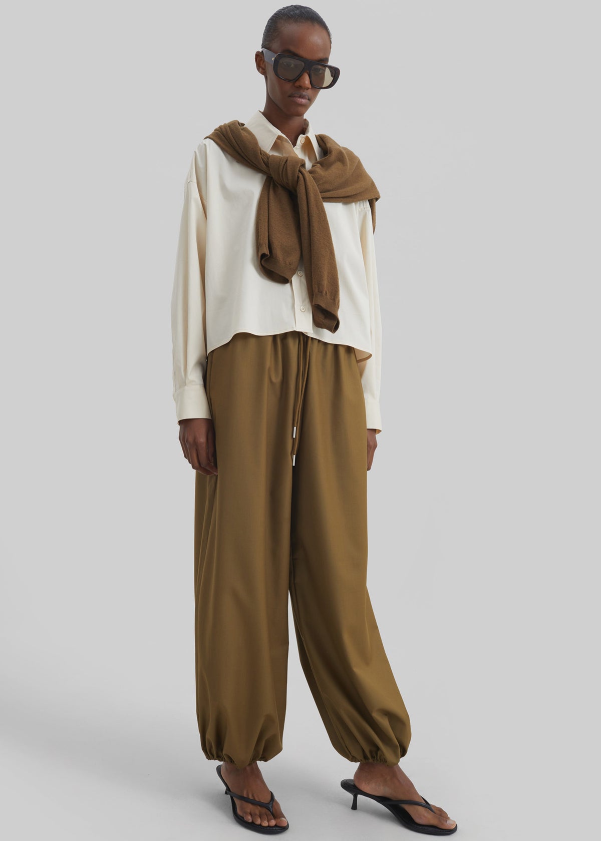Aubray Balloon Pants - Olive Brown – view 7 of 11