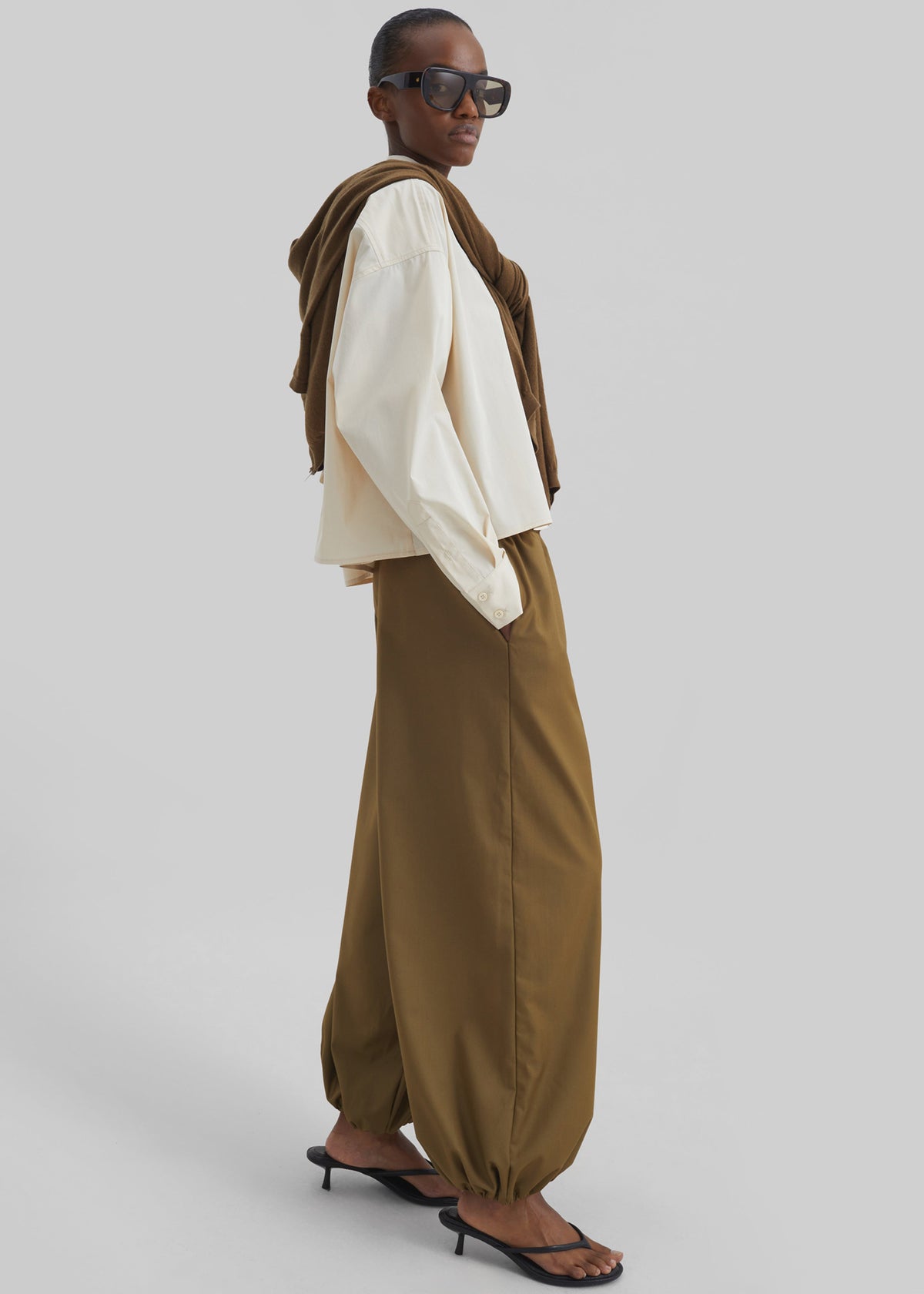 Aubray Balloon Pants - Olive Brown – view 6 of 11
