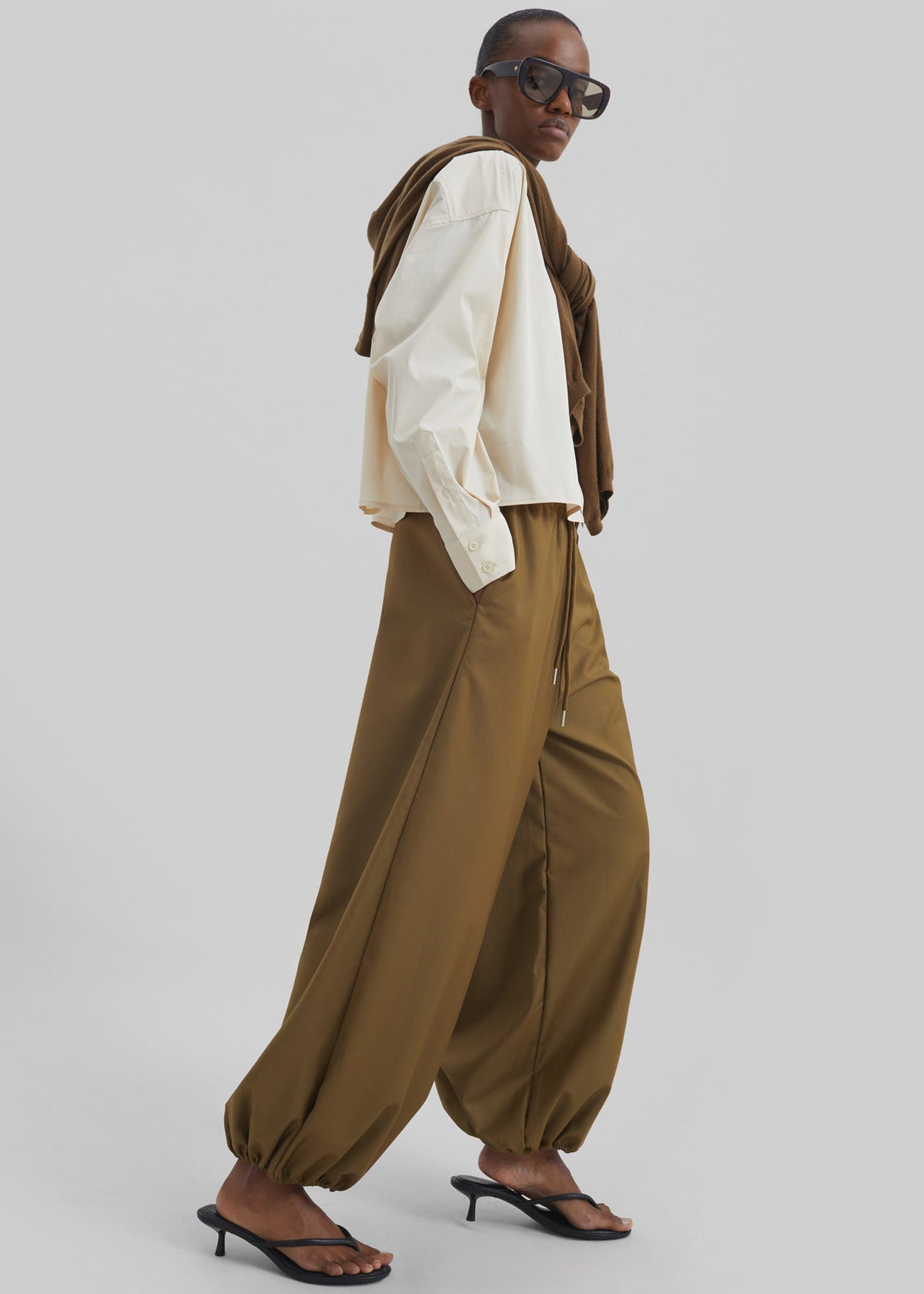 Aubray Balloon Pants - Olive Brown – view 2 of 11