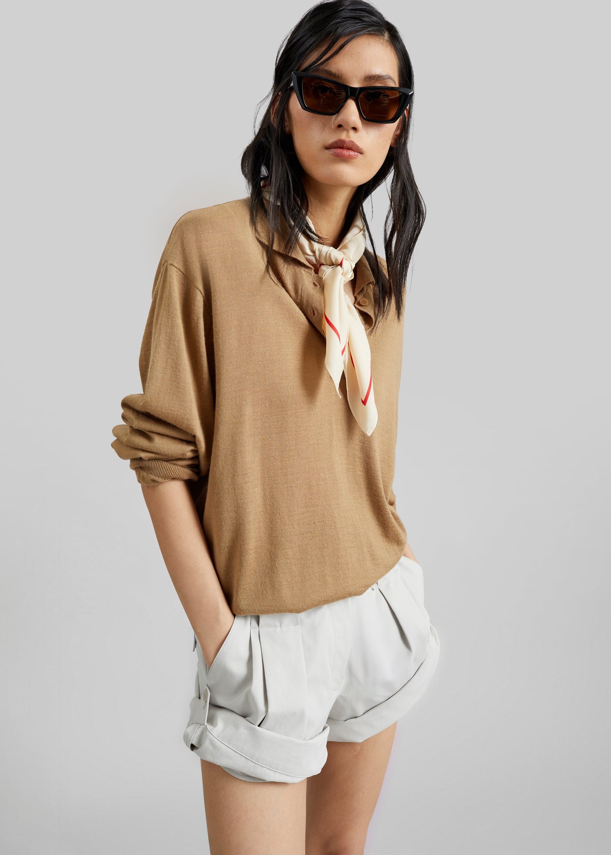 Avallon Padded Knit Polo - Camel – view 2 of 9