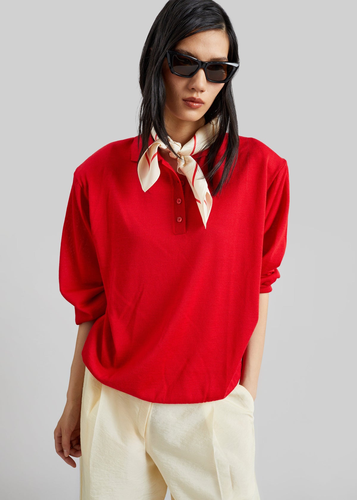 Avallon Padded Knit Polo - Red – view 3 of 6
