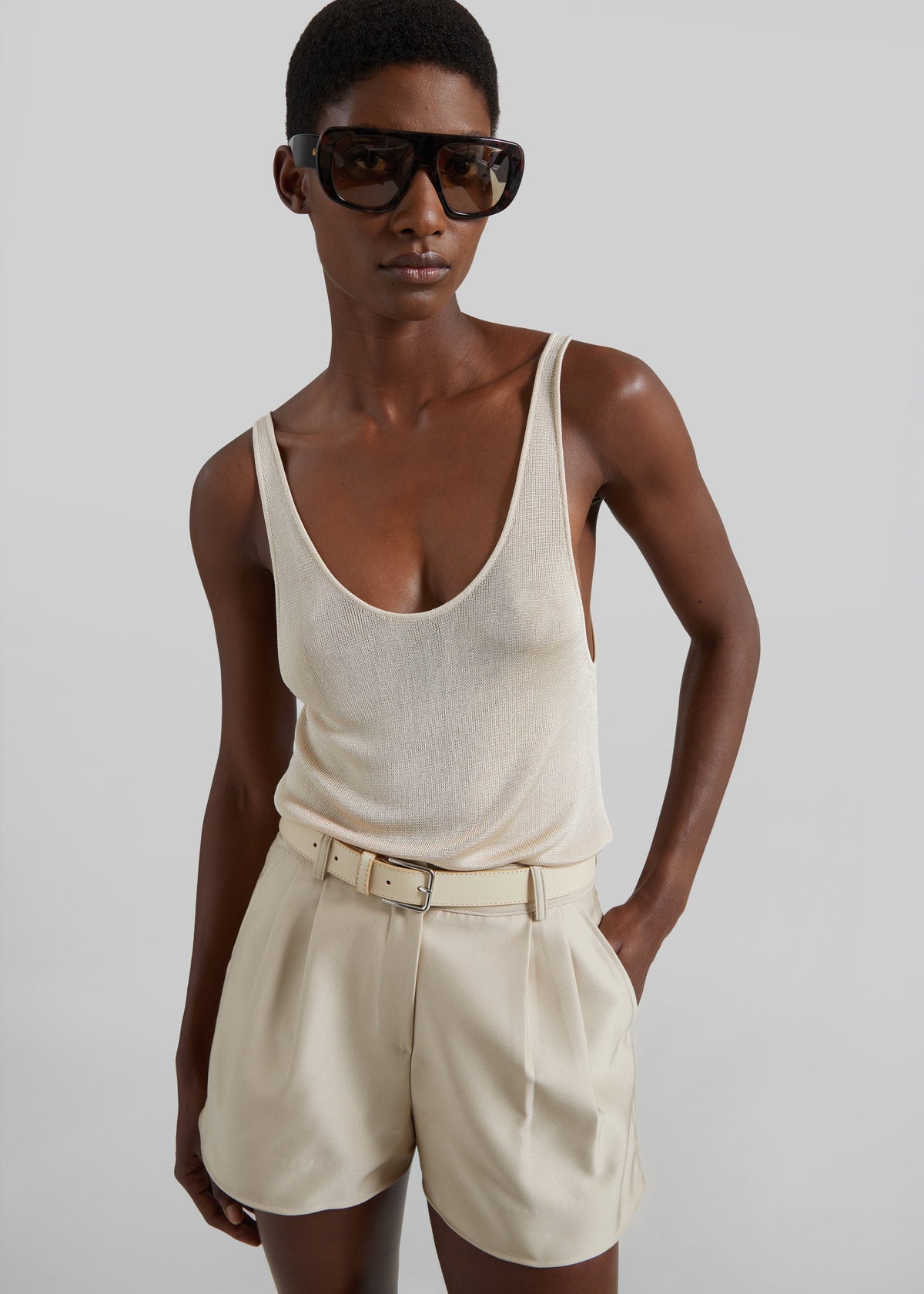Avanca Wired Mini Shorts - Beige – view 1 of 9