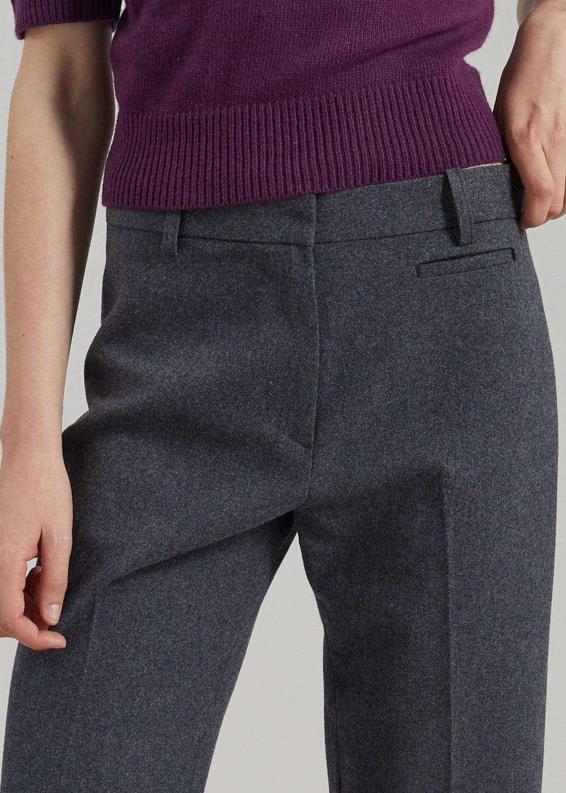 Avize Wool Straight Trousers - Dark Grey – view 3 of 6