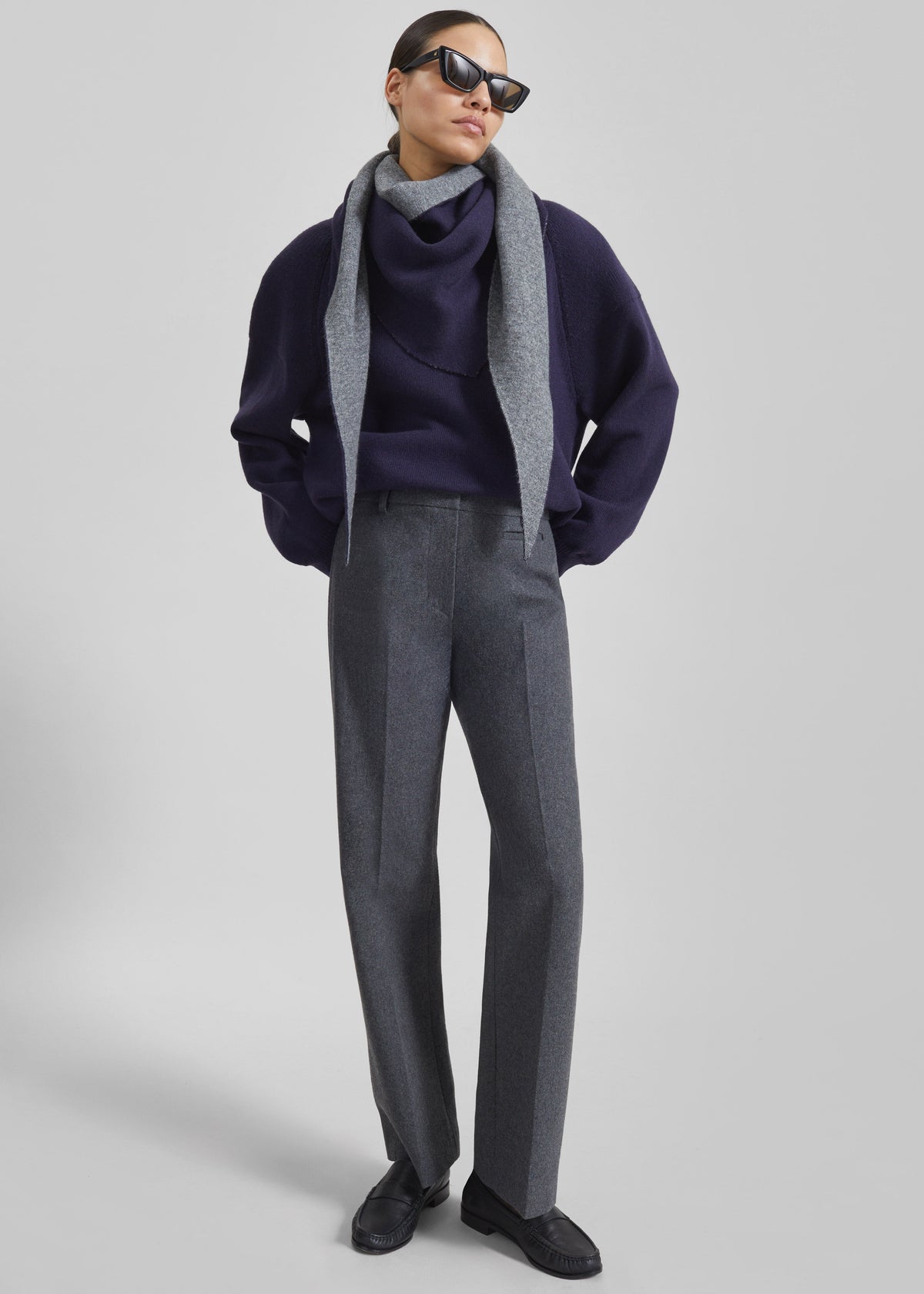 Avize Wool Straight Trousers - Dark Grey – view 1 of 6