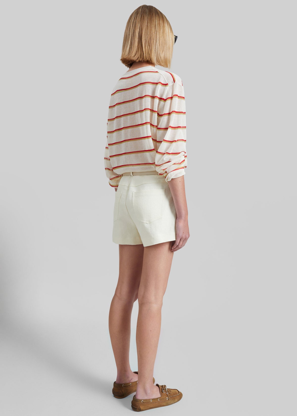Ayen Sheer Knit Top - Ivory Multi Stripe – view 5 of 6