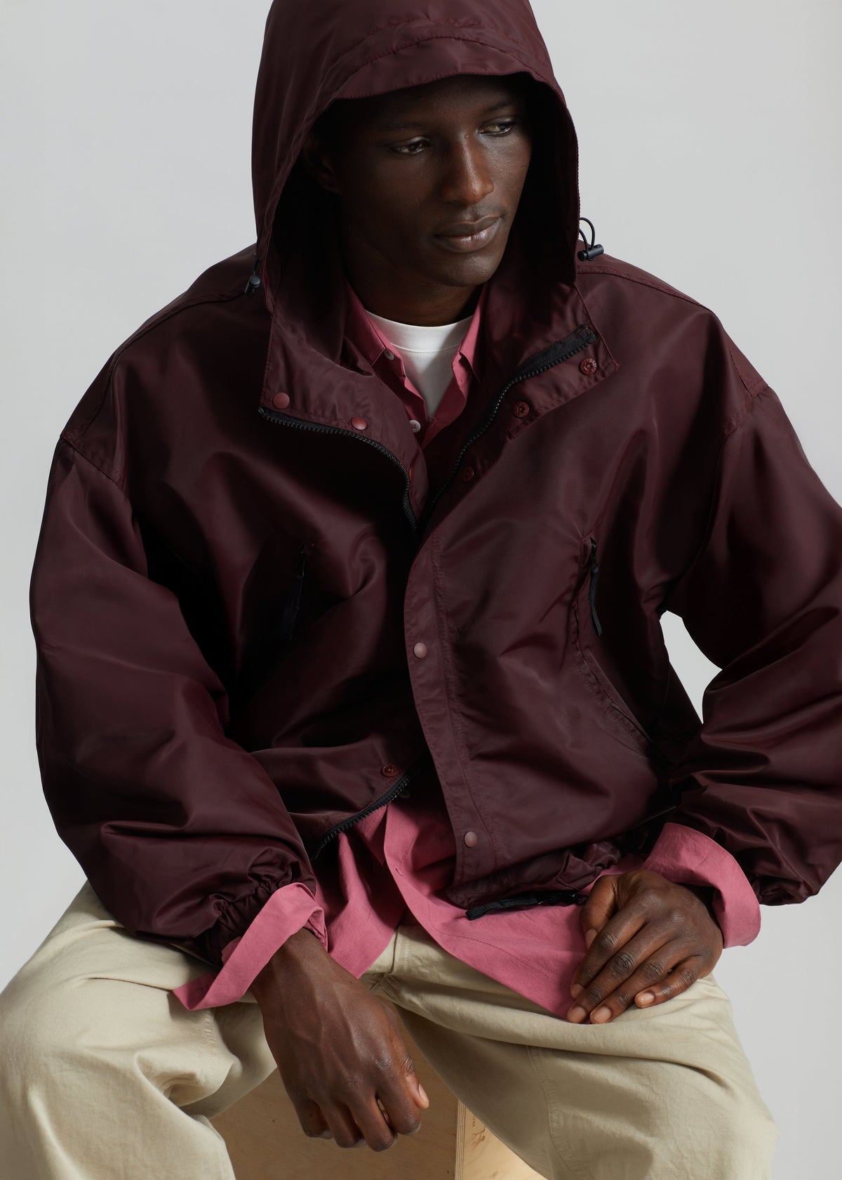 Banbury Windbreaker Jacket - Burgundy – view 6 of 8