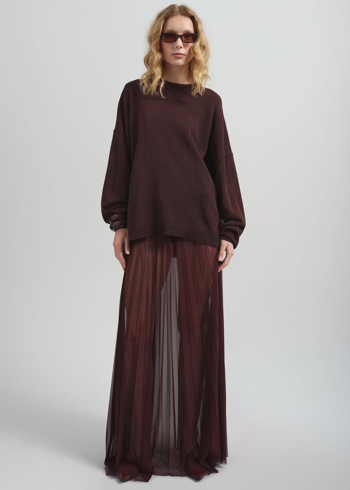 Basel Crew Neck Sweater - Burgundy – view 2 of 8