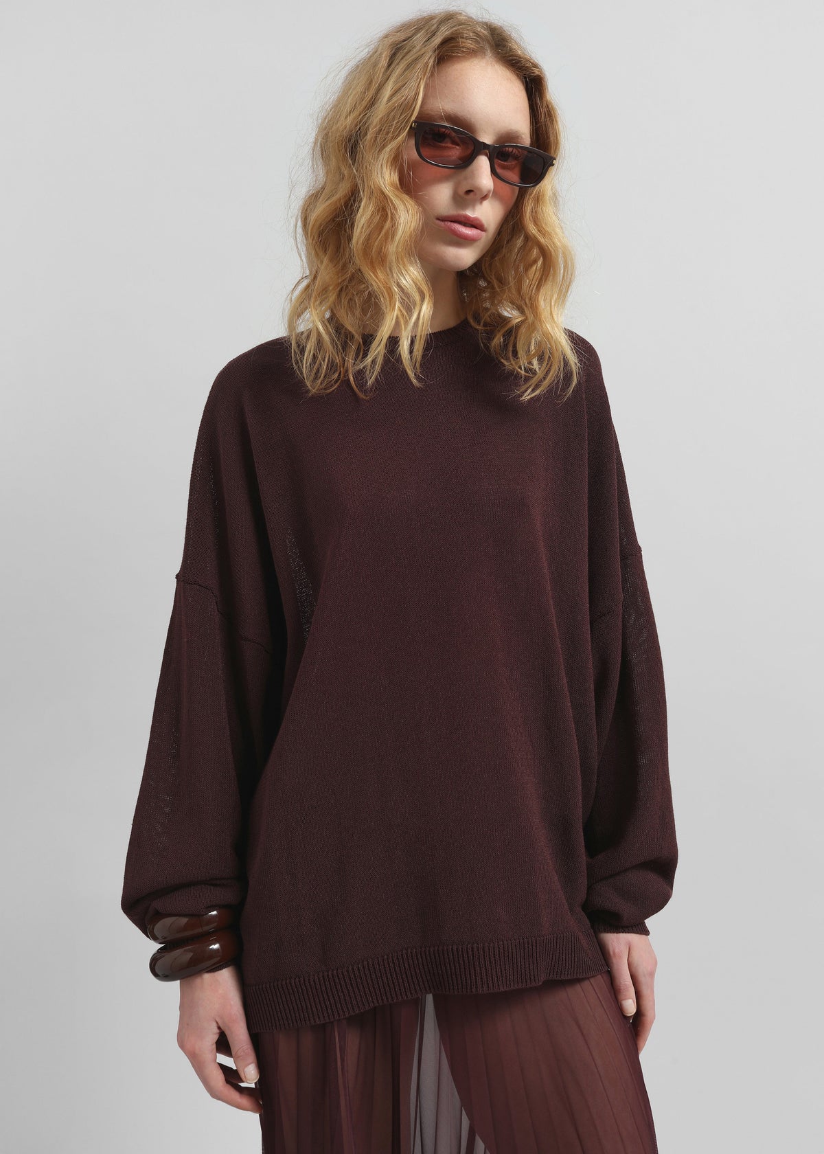 Basel Crew Neck Sweater - Burgundy – view 1 of 8