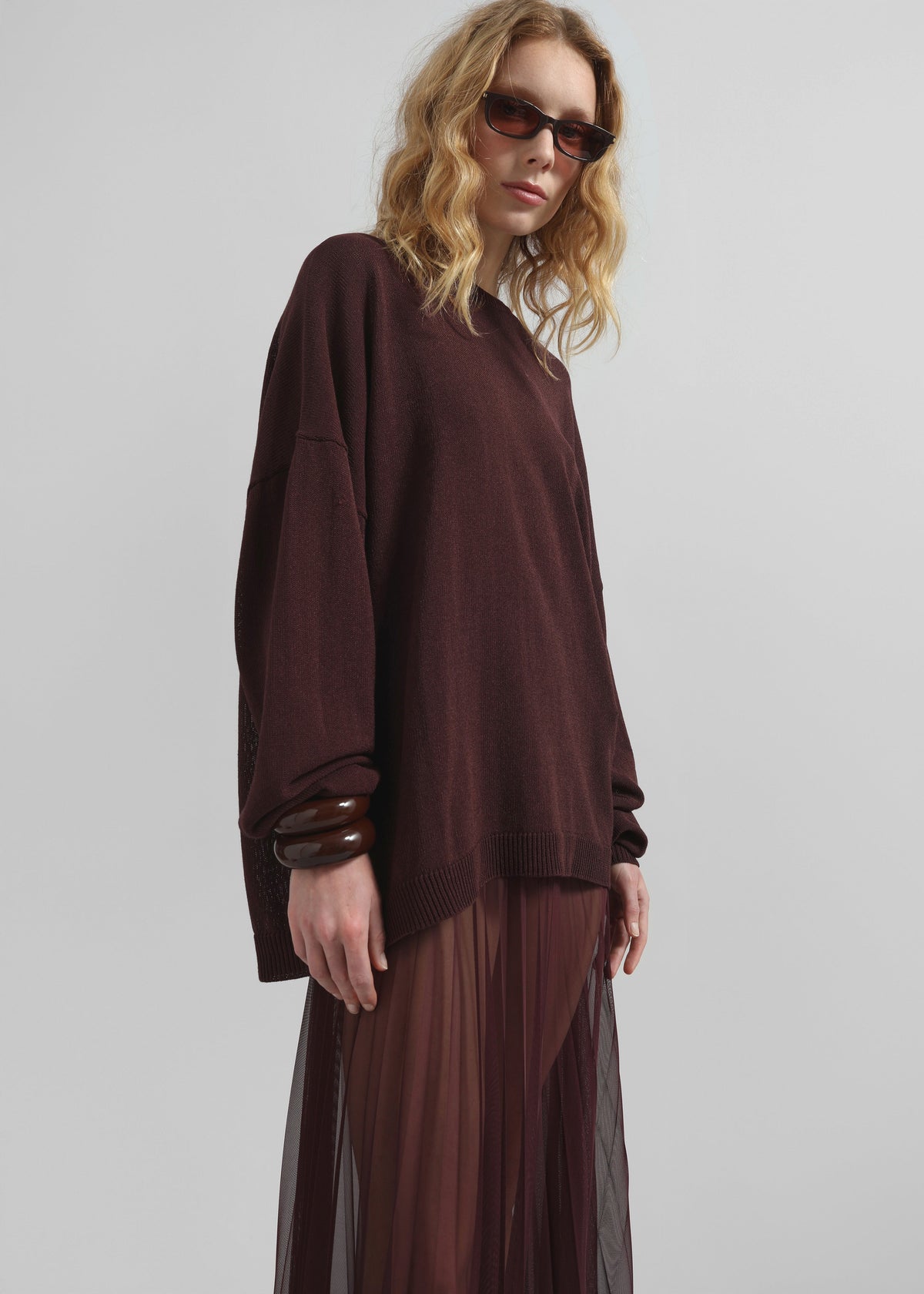 Basel Crew Neck Sweater - Burgundy – view 6 of 8