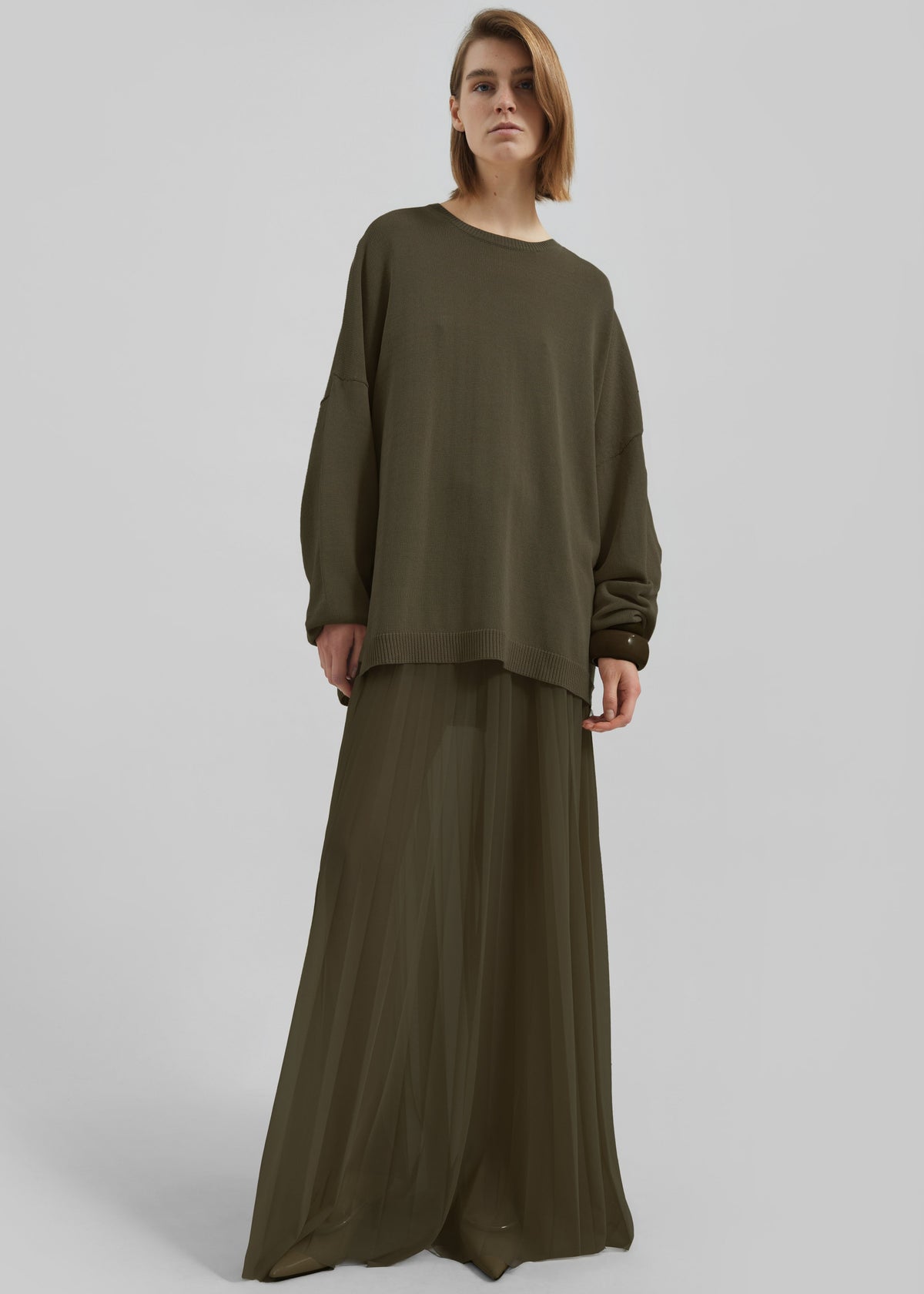 Basel Crew Neck Sweater - Khaki – view 5 of 12