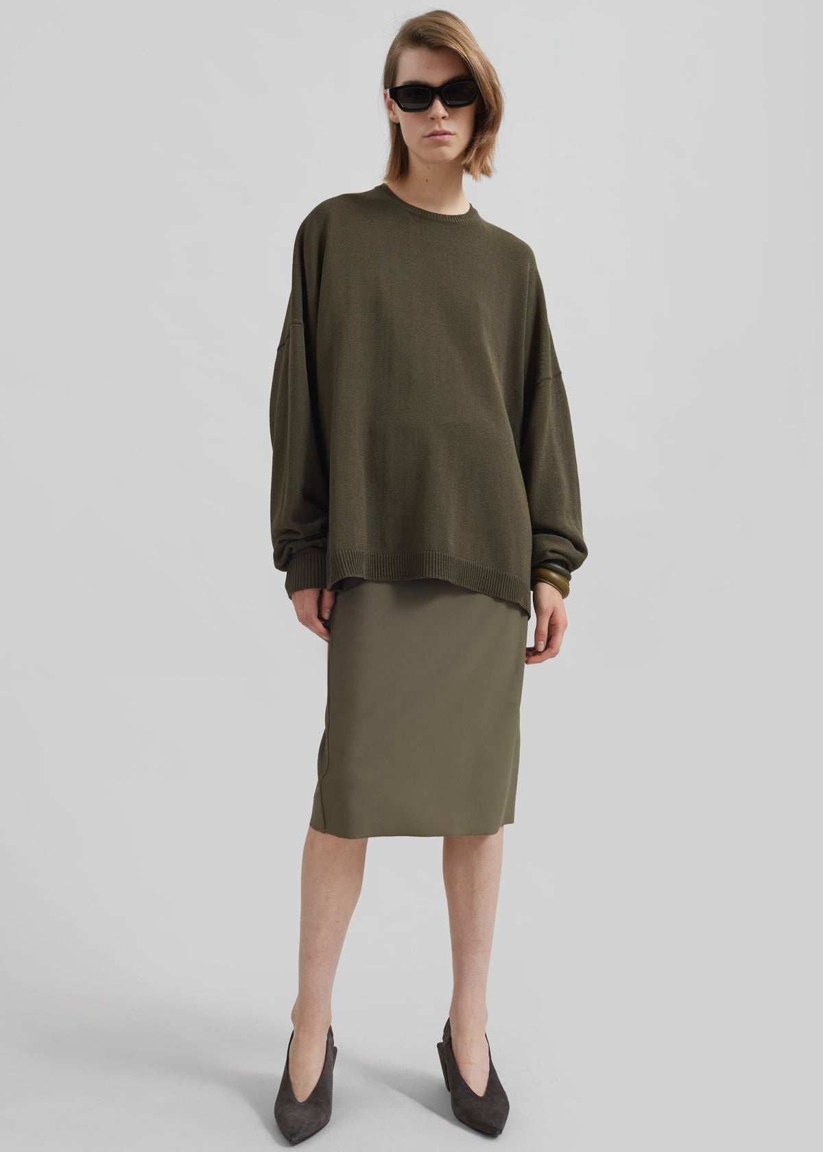 Basel Crew Neck Sweater - Khaki – view 8 of 12