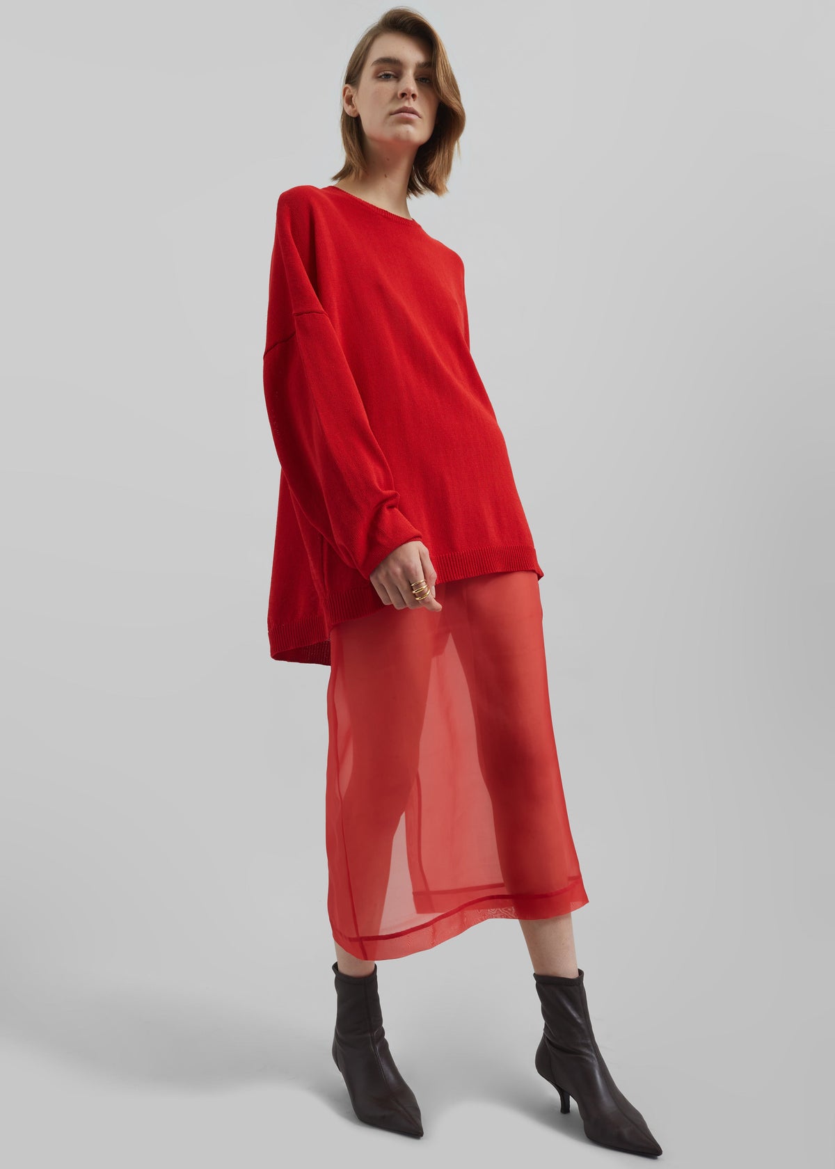 Basel Crew Neck Sweater - Red – view 5 of 7