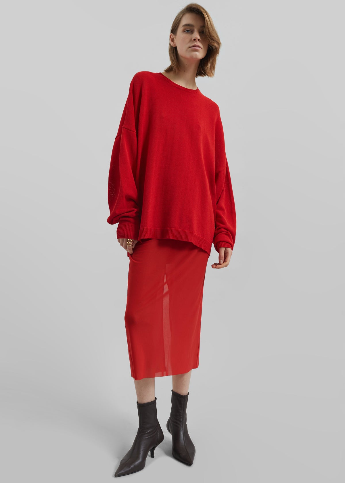 Basel Crew Neck Sweater - Red – view 2 of 7