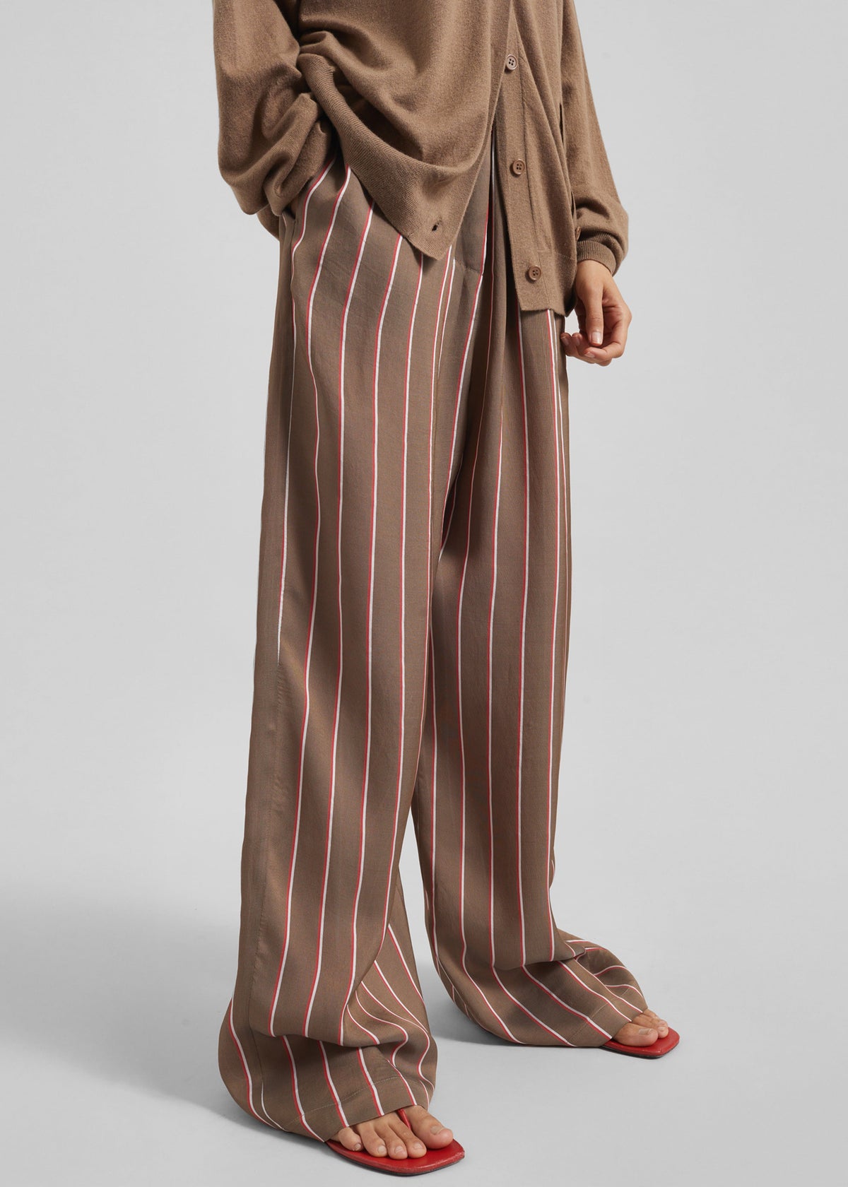 Baxter Fluid Track Pants - Brown Multi Stripe – view 5 of 7