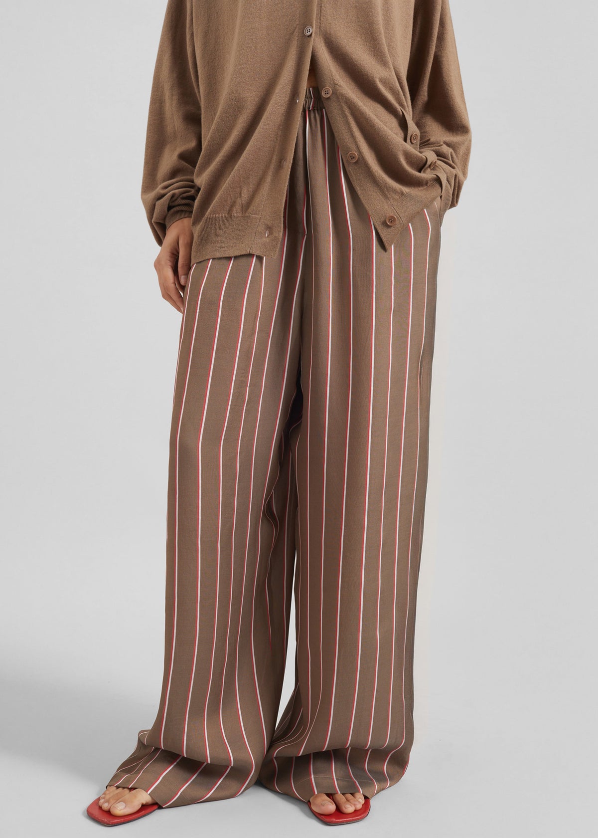 Baxter Fluid Track Pants - Brown Multi Stripe – view 2 of 7