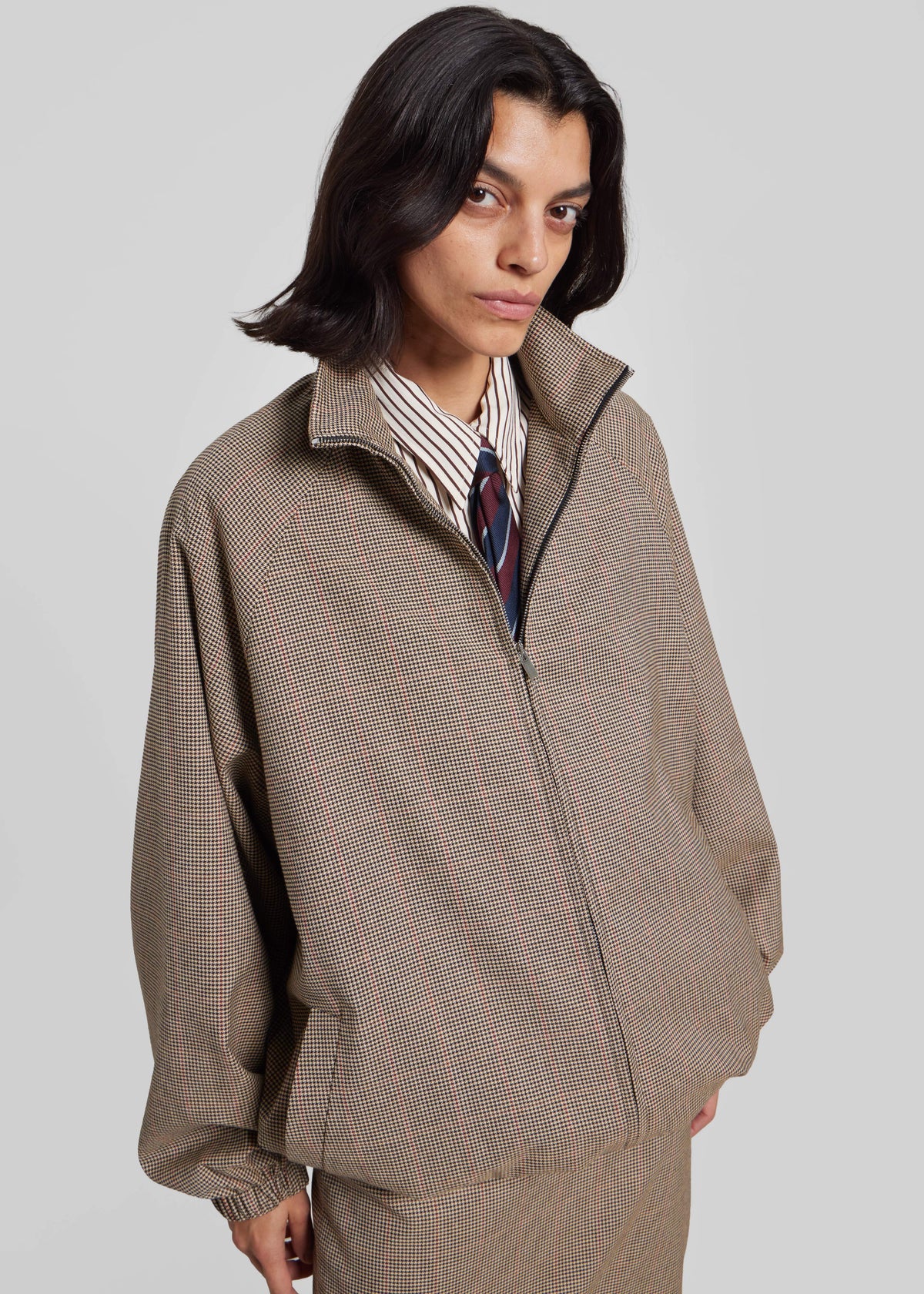Baxter Houndstooth Track Jacket - Beige – view 3 of 11