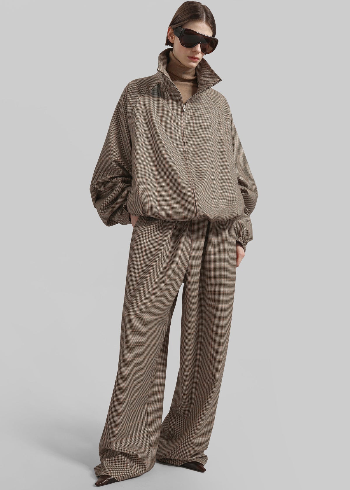 Baxter Houndstooth Track Jacket - Beige – view 5 of 11