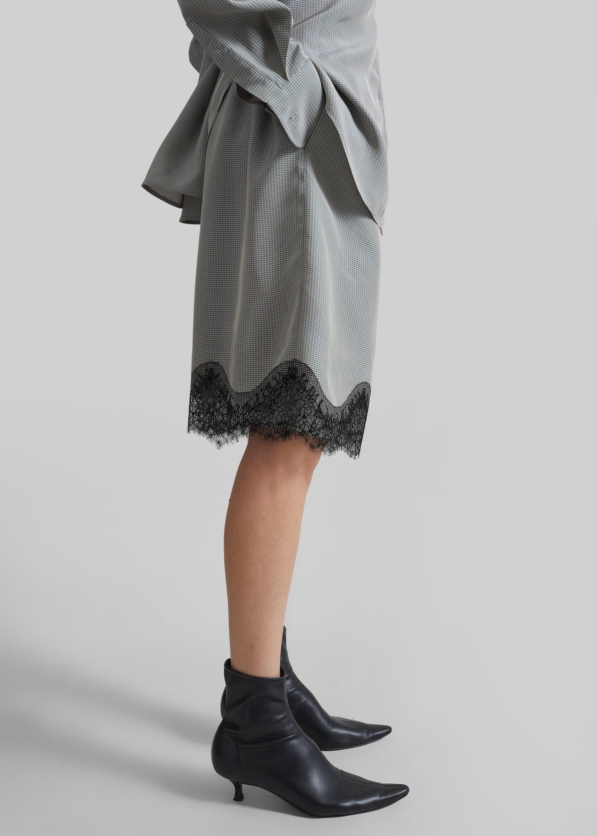 Baxter Lace Bermuda Shorts - Checked Grey – view 5 of 7