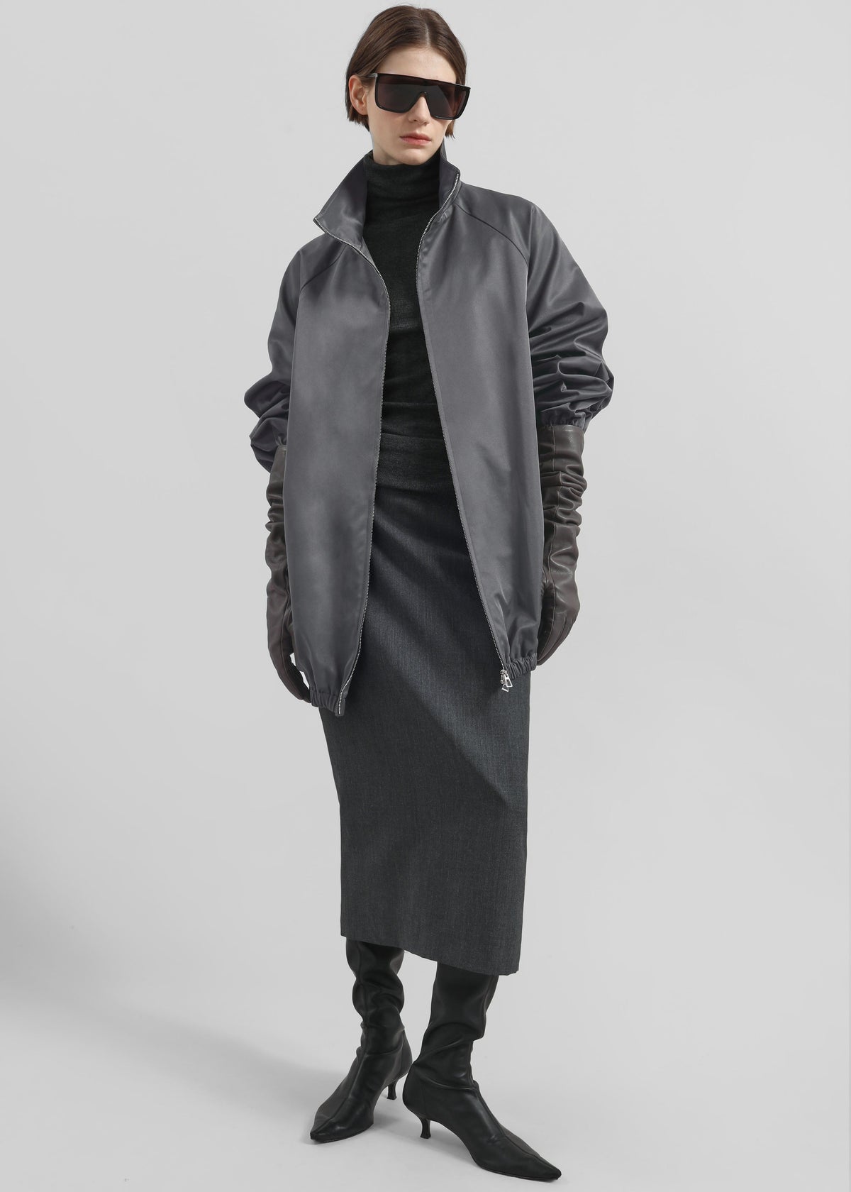 Baxter Lustrous Track Jacket - Grey – view 1 of 9