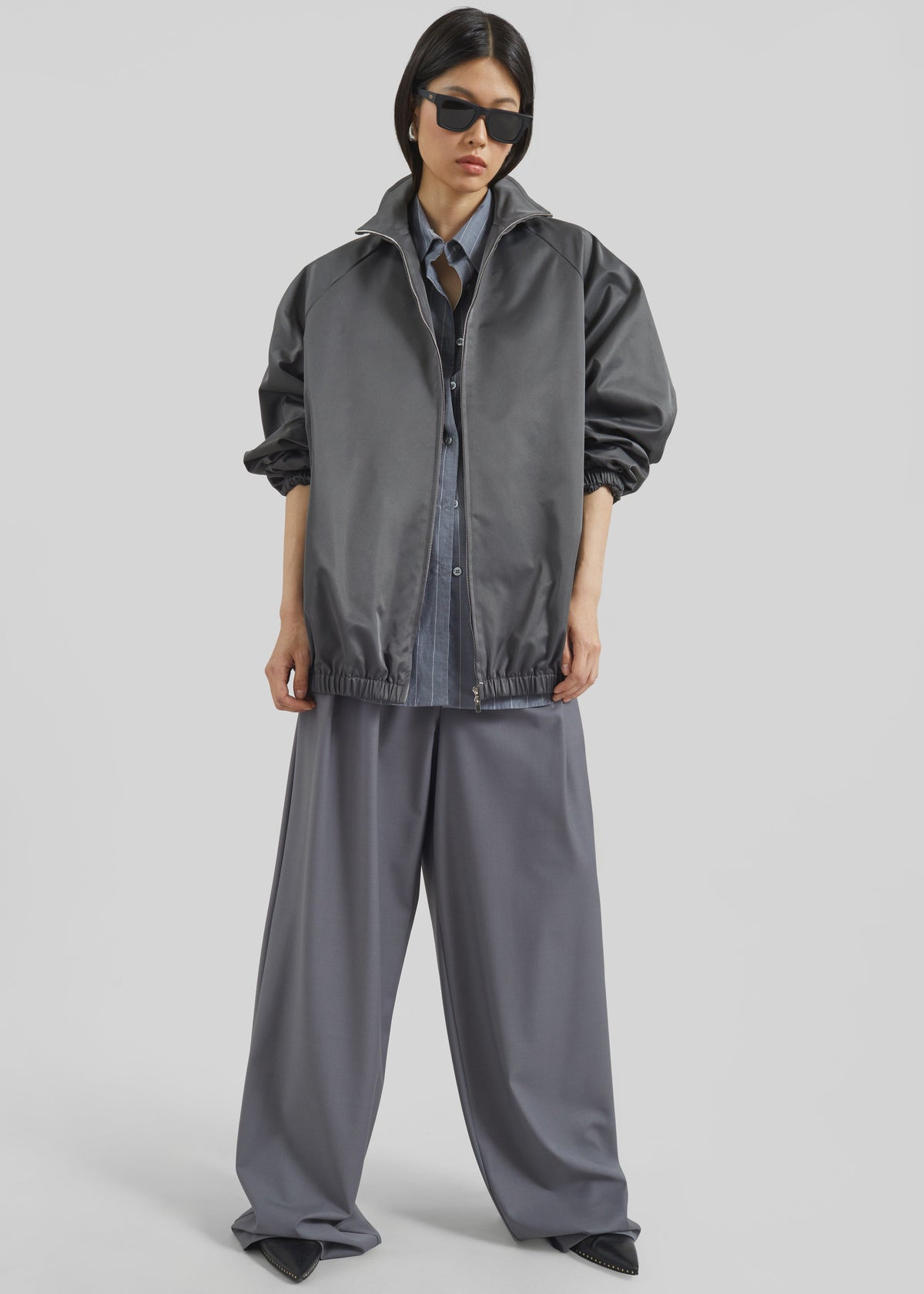 Baxter Lustrous Track Jacket - Grey – view 7 of 9