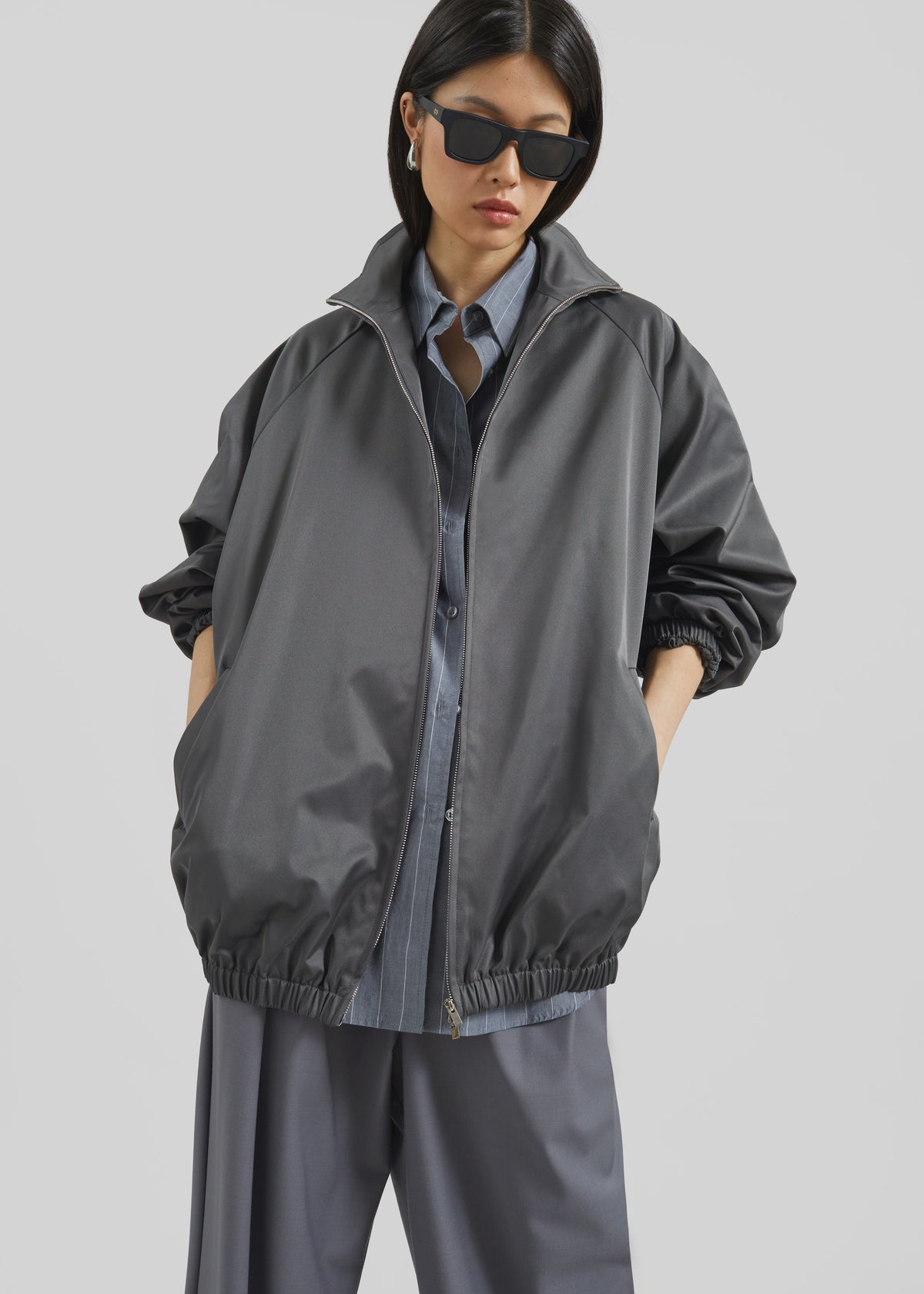 Baxter Lustrous Track Jacket - Grey – view 2 of 9