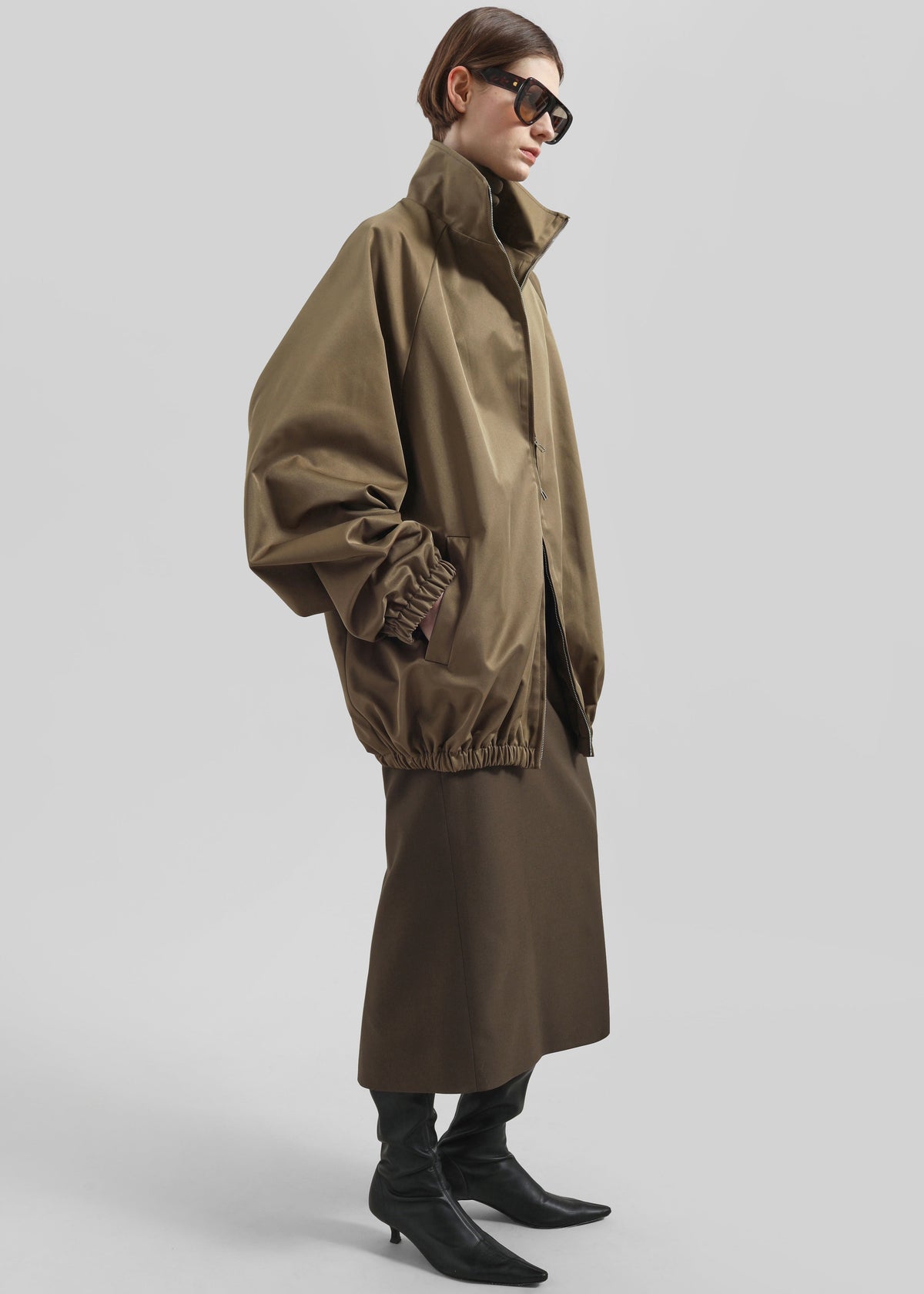 Baxter Lustrous Track Jacket - Moss Green – view 11 of 13