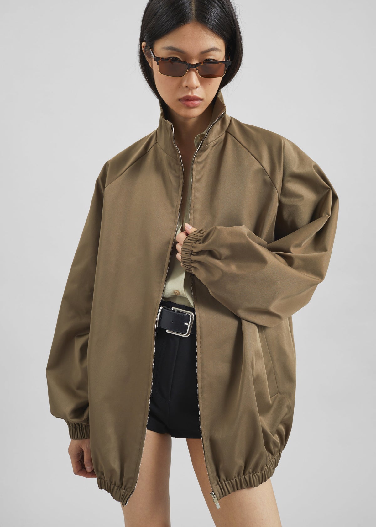 Baxter Lustrous Track Jacket - Moss Green – view 2 of 13