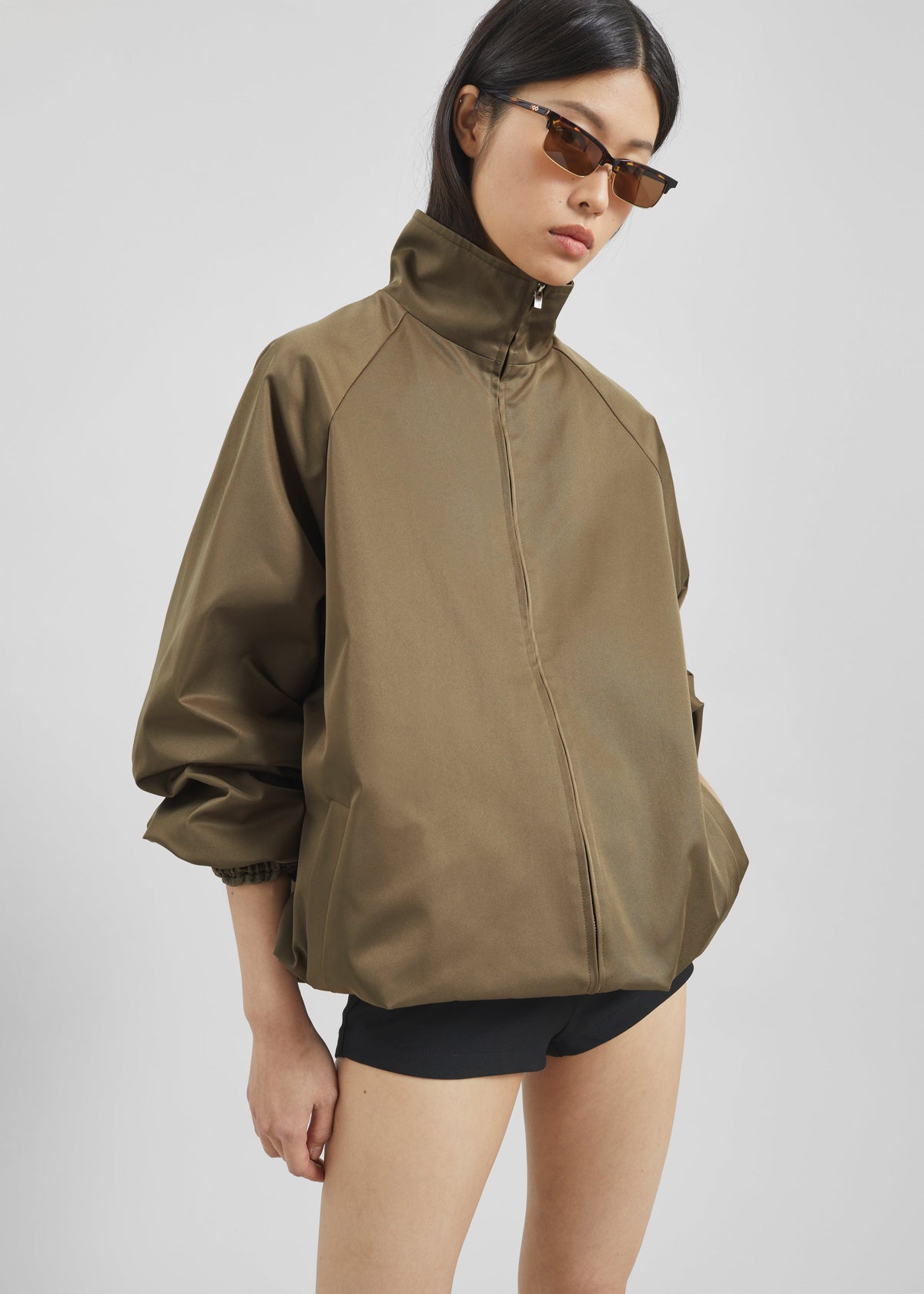 Baxter Lustrous Track Jacket - Moss Green – view 1 of 13