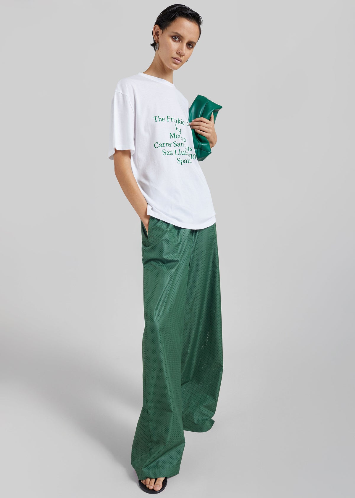 Baxter Perforated Track Pants - Hunter Green – view 3 of 9