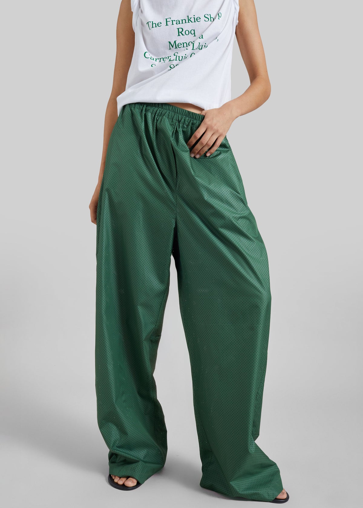 Baxter Perforated Track Pants - Hunter Green – view 6 of 9