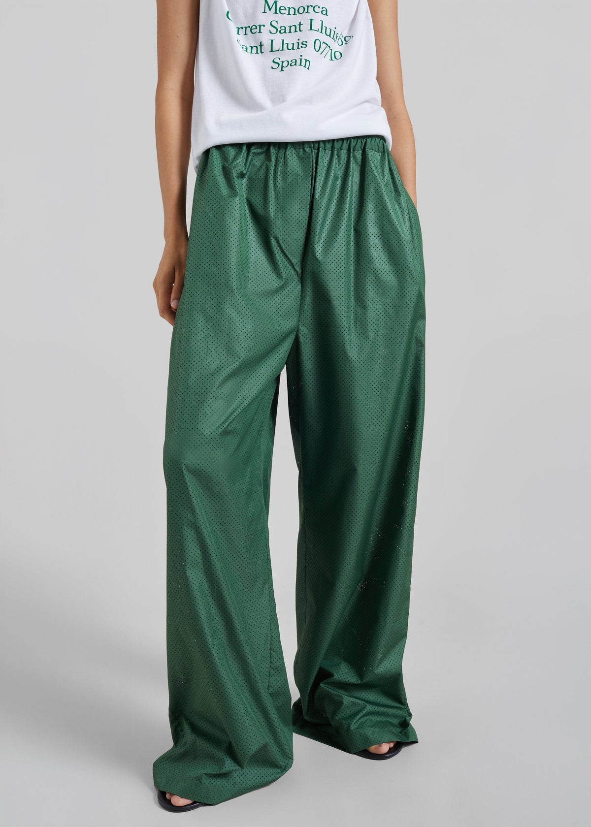 Baxter Perforated Track Pants - Hunter Green – view 4 of 9