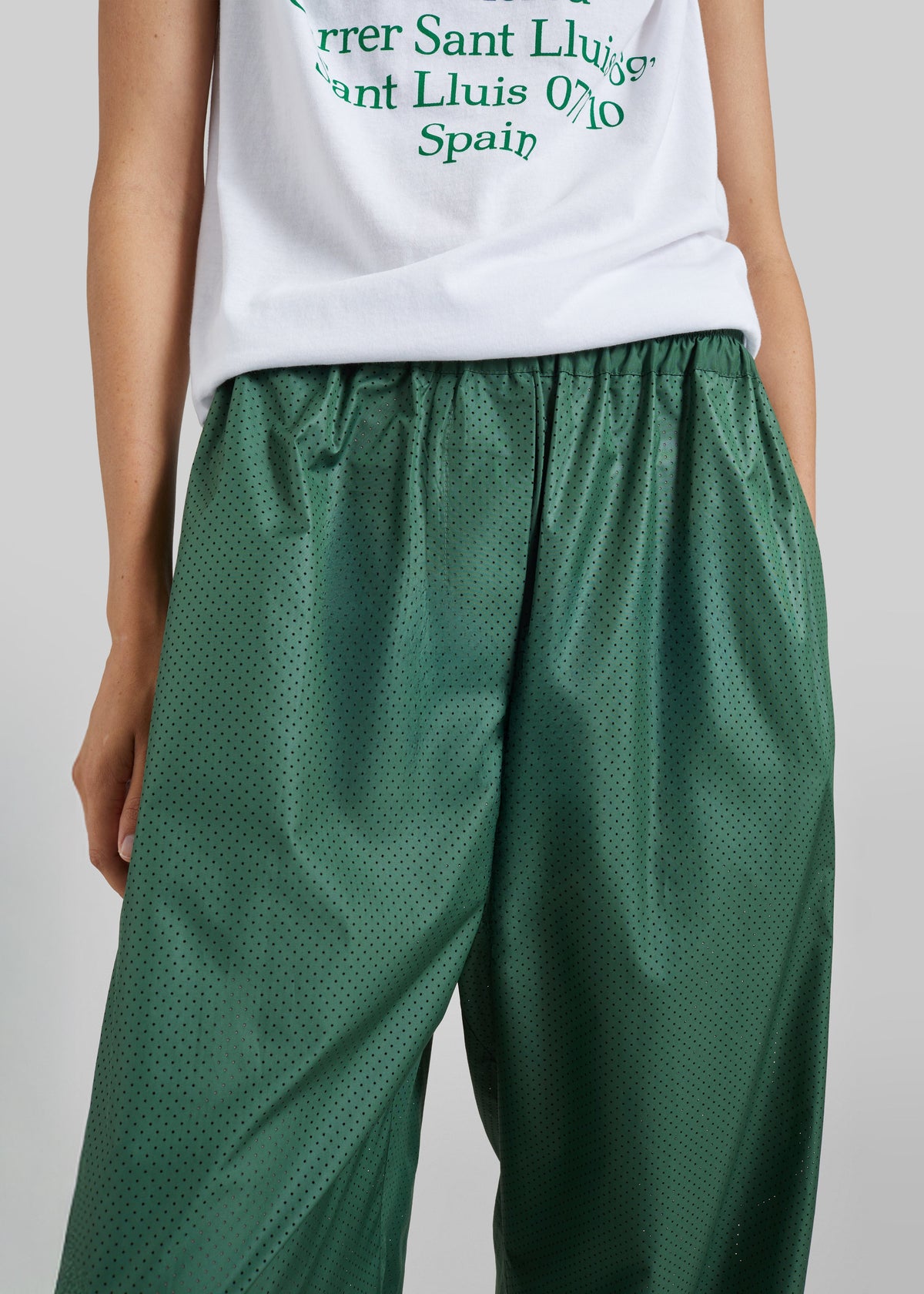 Baxter Perforated Track Pants - Hunter Green – view 2 of 9