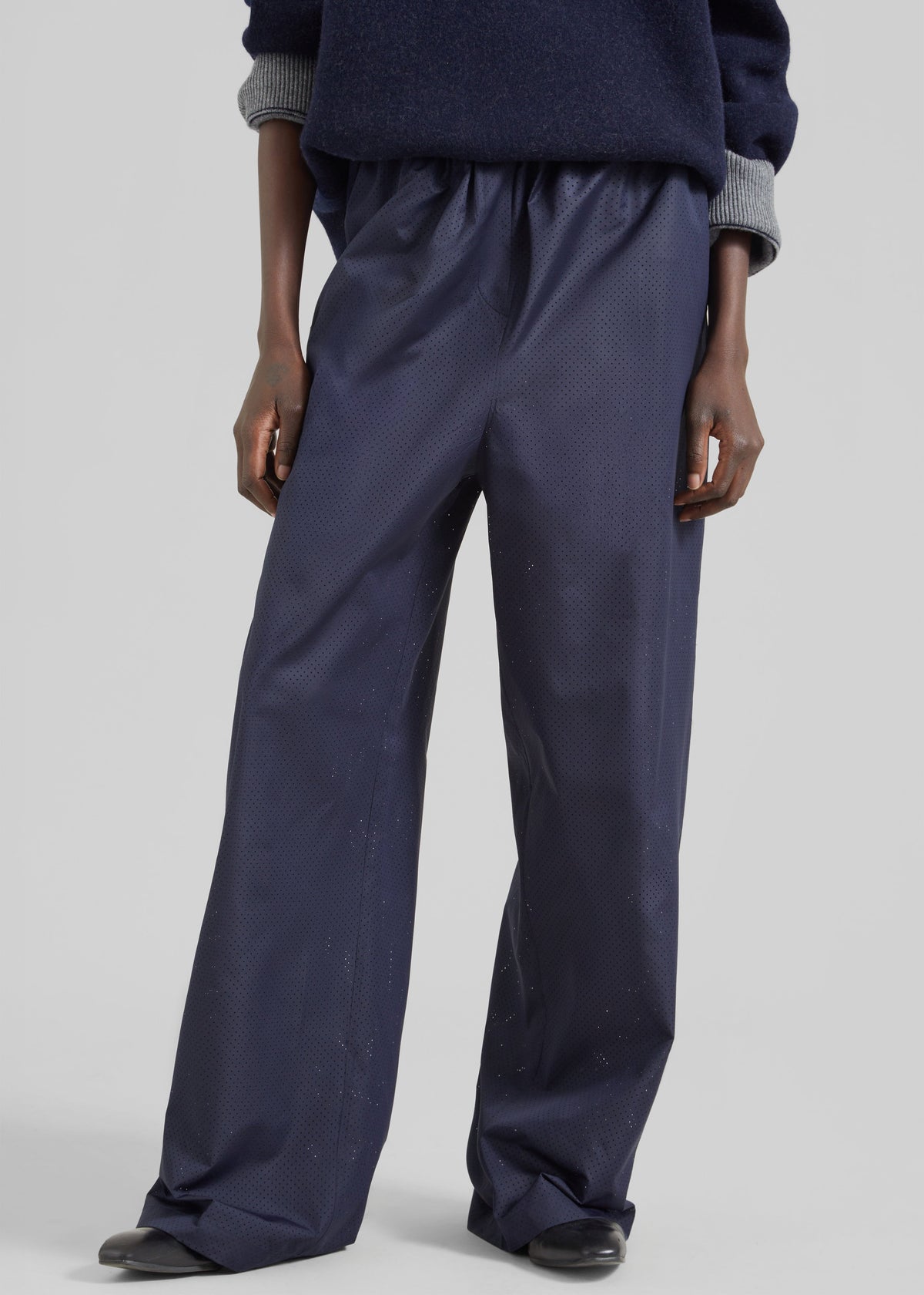 Baxter Perforated Track Pants - Navy – view 2 of 6