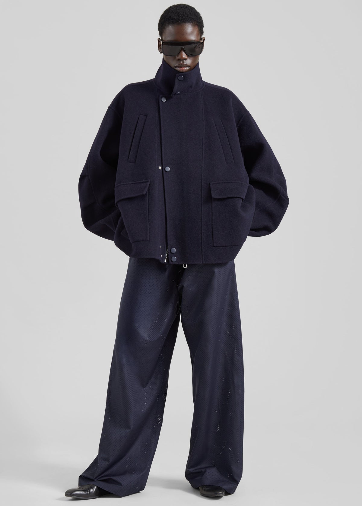 Baxter Perforated Track Pants - Navy – view 4 of 6