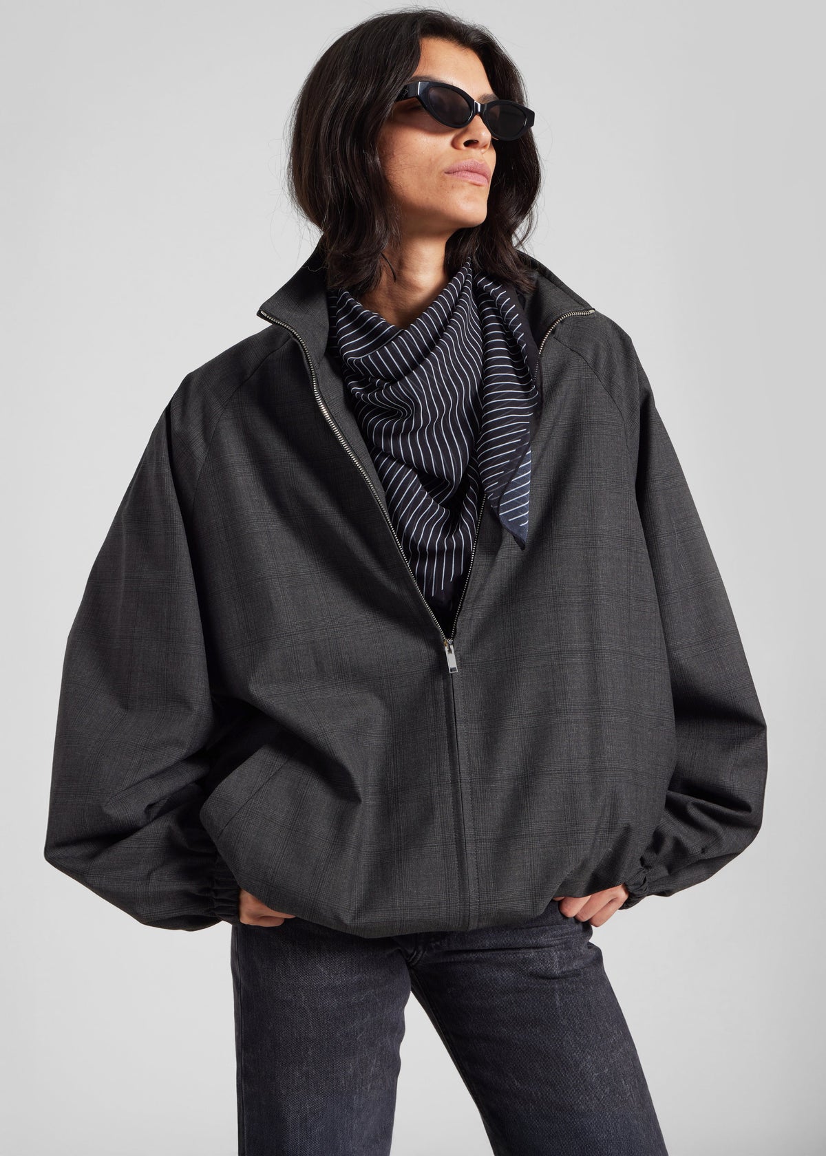 Baxter Plaid Track Jacket - Dark Grey – view 12 of 14