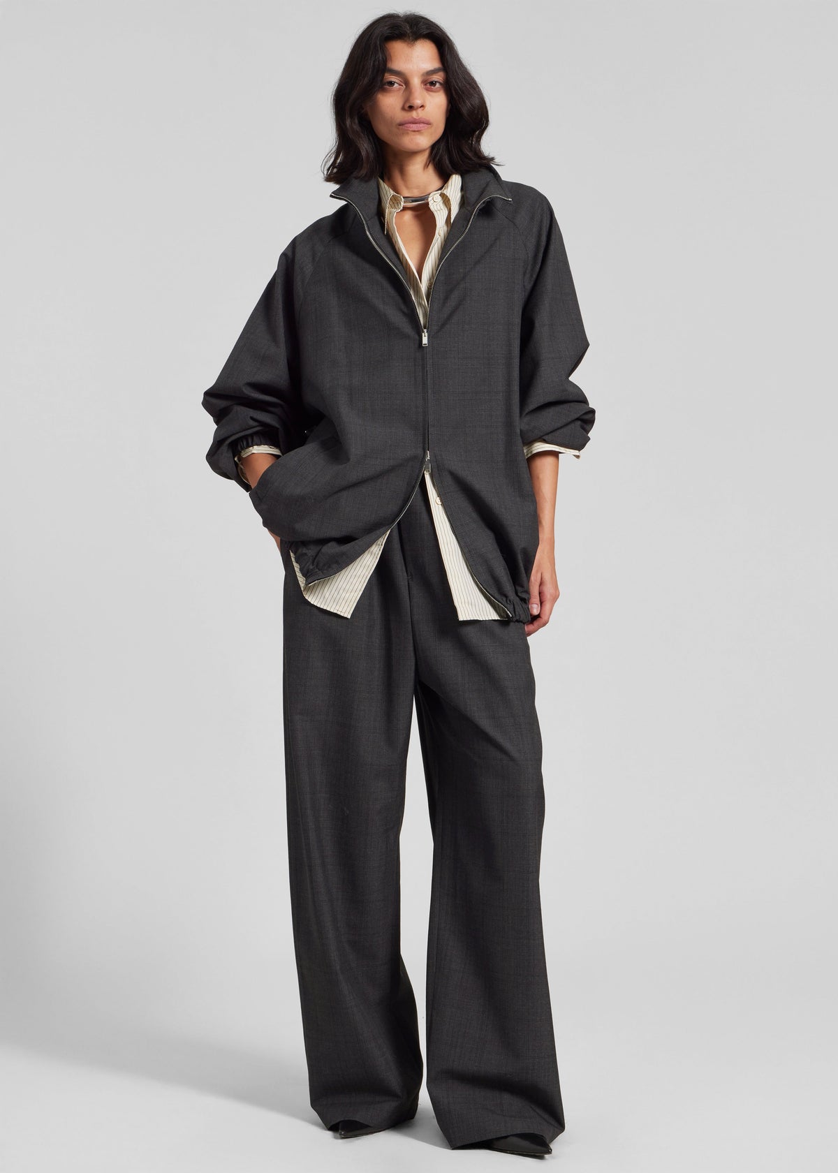 Baxter Plaid Track Jacket - Dark Grey – view 4 of 14
