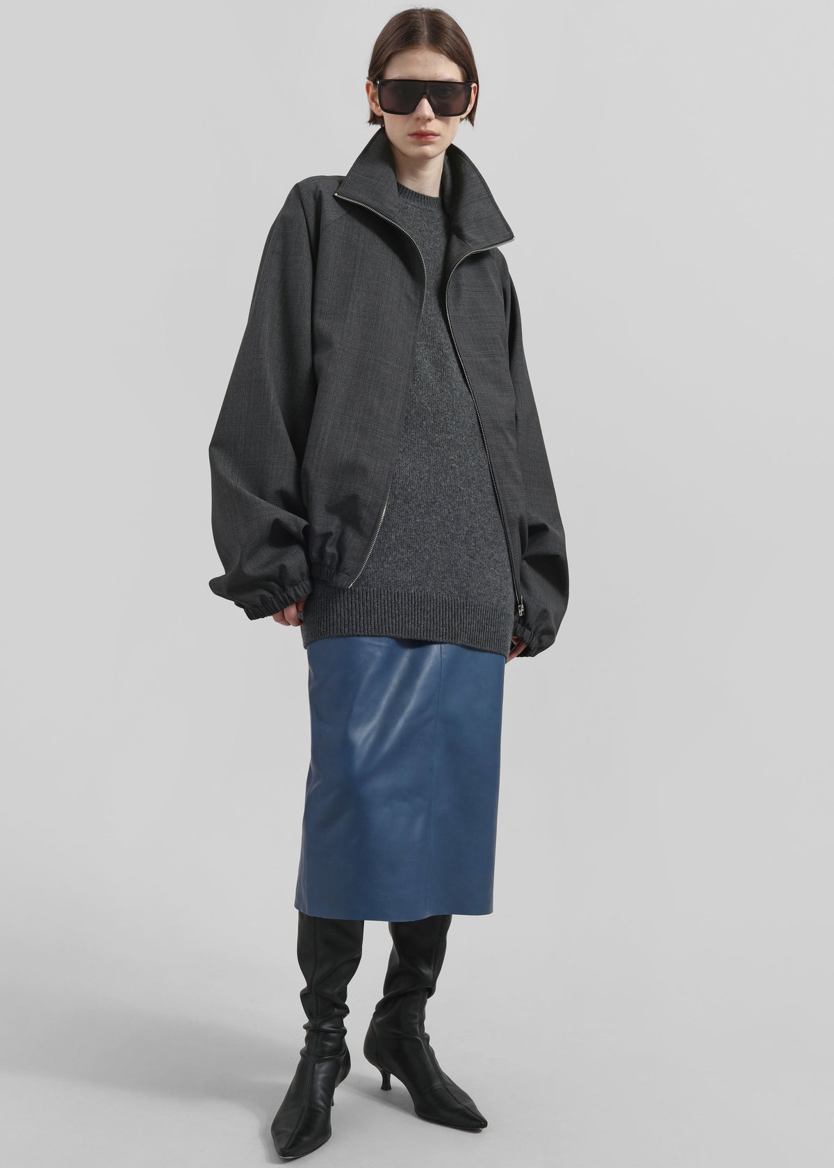 Baxter Plaid Track Jacket - Dark Grey – view 10 of 14