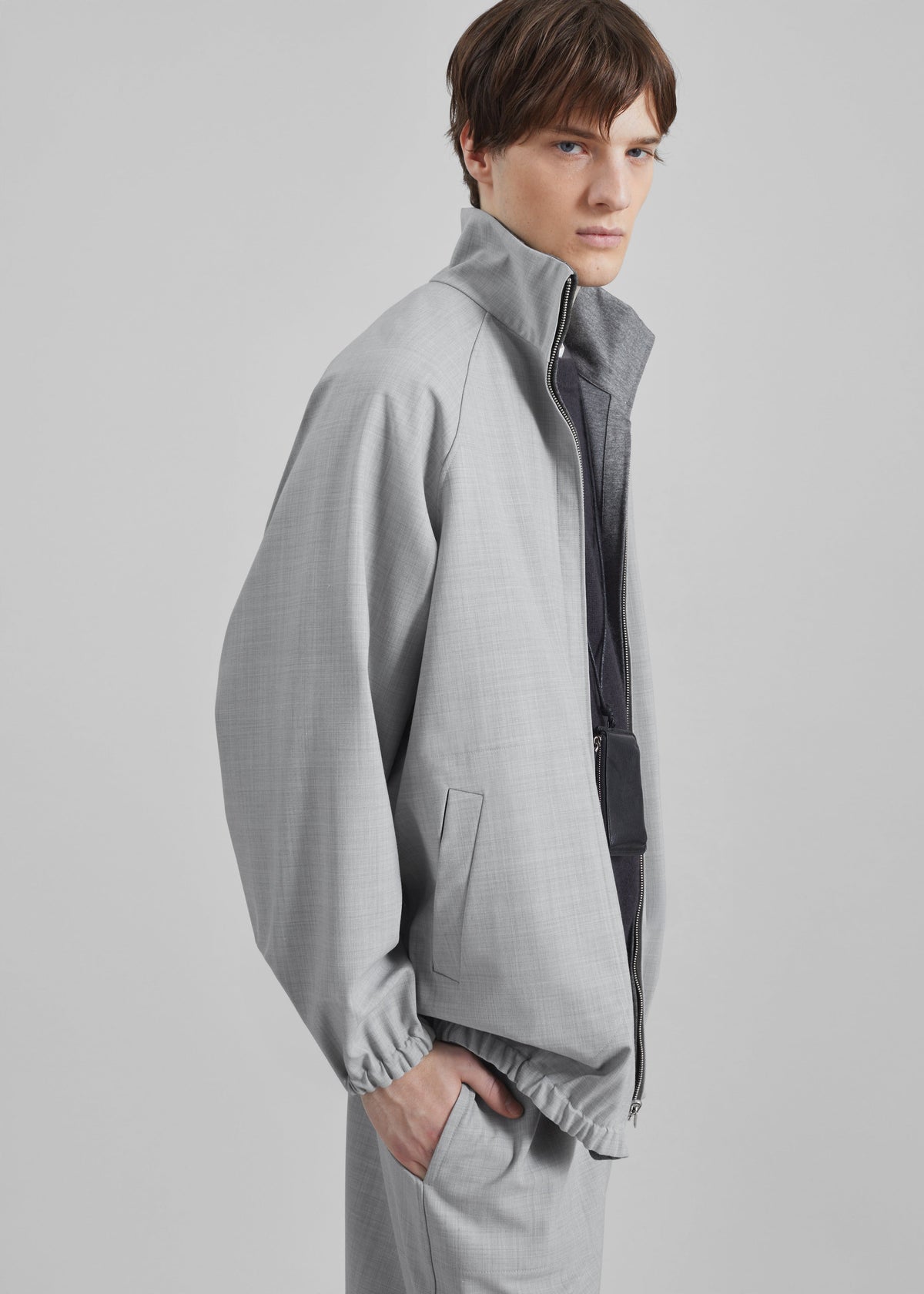 Baxter Reversible Track Jacket - Grey Melange – view 9 of 13