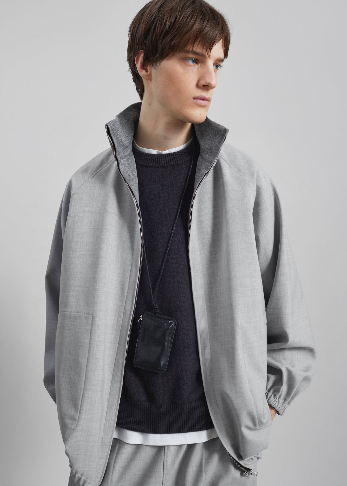 Baxter Reversible Track Jacket - Grey Melange – view 1 of 13