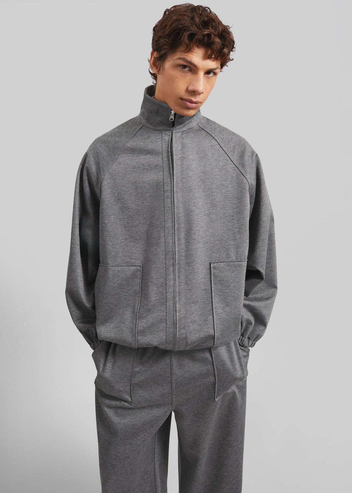 Baxter Reversible Track Jacket - Grey Melange – view 10 of 13