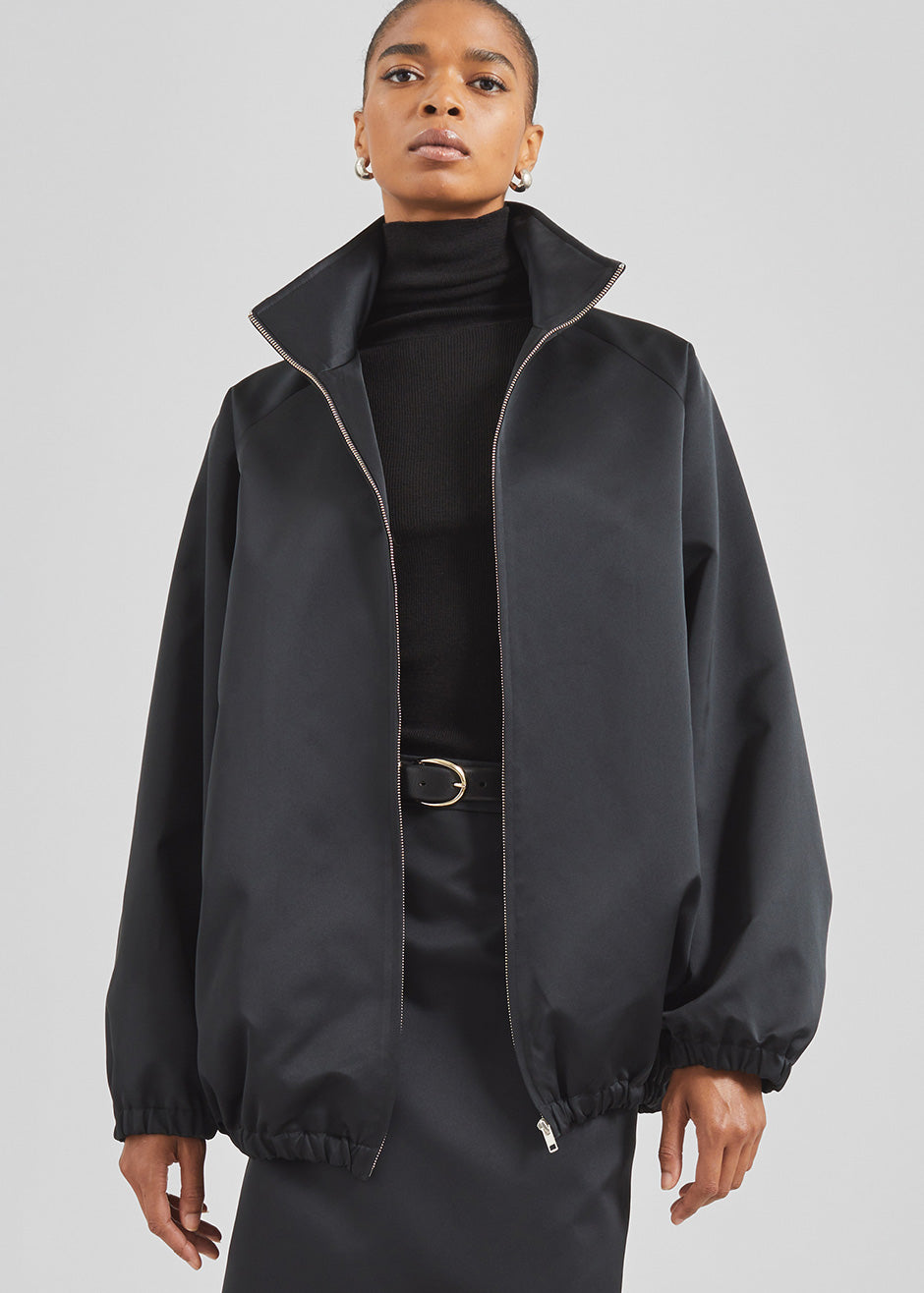 Baxter Satin Track Jacket - Black – view 5 of 8