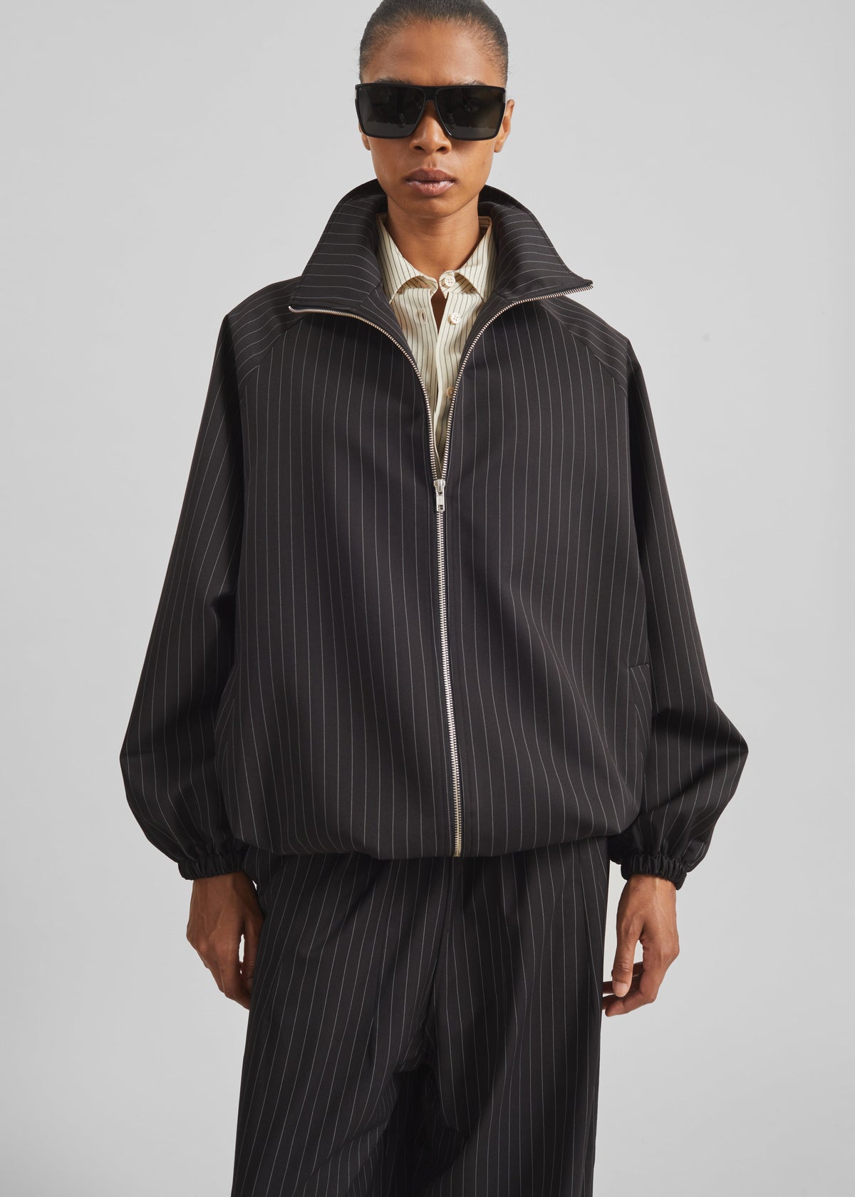 Baxter Track Jacket - Black/White Pinstripe – view 4 of 7