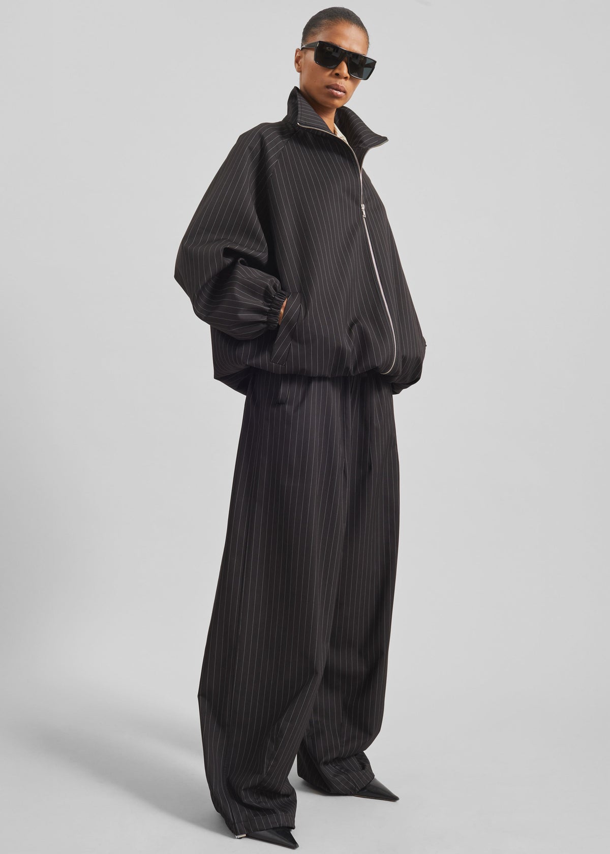 Baxter Track Jacket - Black/White Pinstripe – view 2 of 7