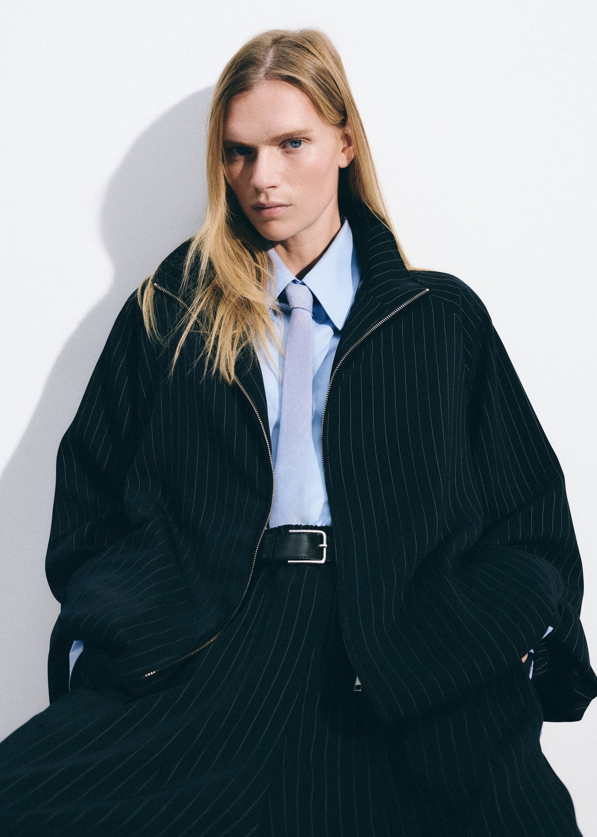Baxter Track Jacket - Navy/White Pinstripe – view 1 of 1