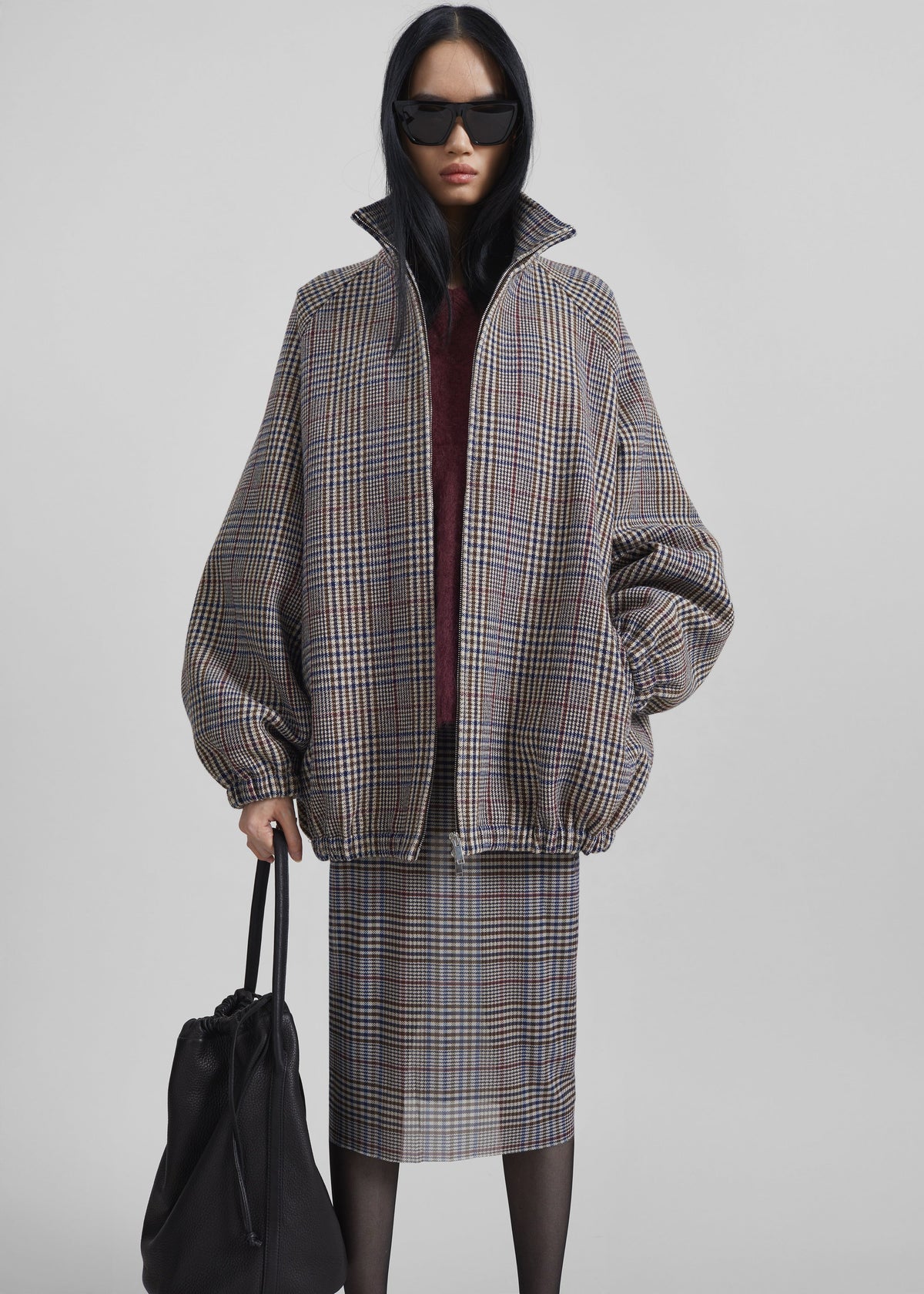 Baxter Wool Track Jacket - Beige Glen Plaid – view 5 of 11