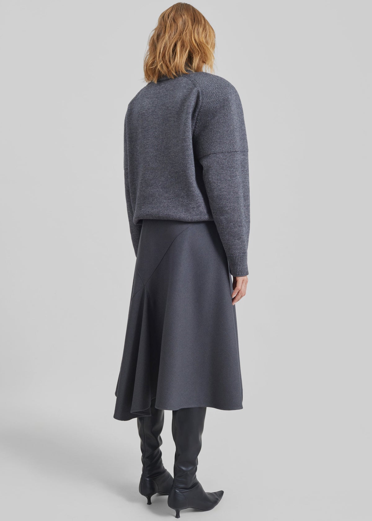 Bayel Flared Midi Skirt - Dark Grey – view 6 of 7